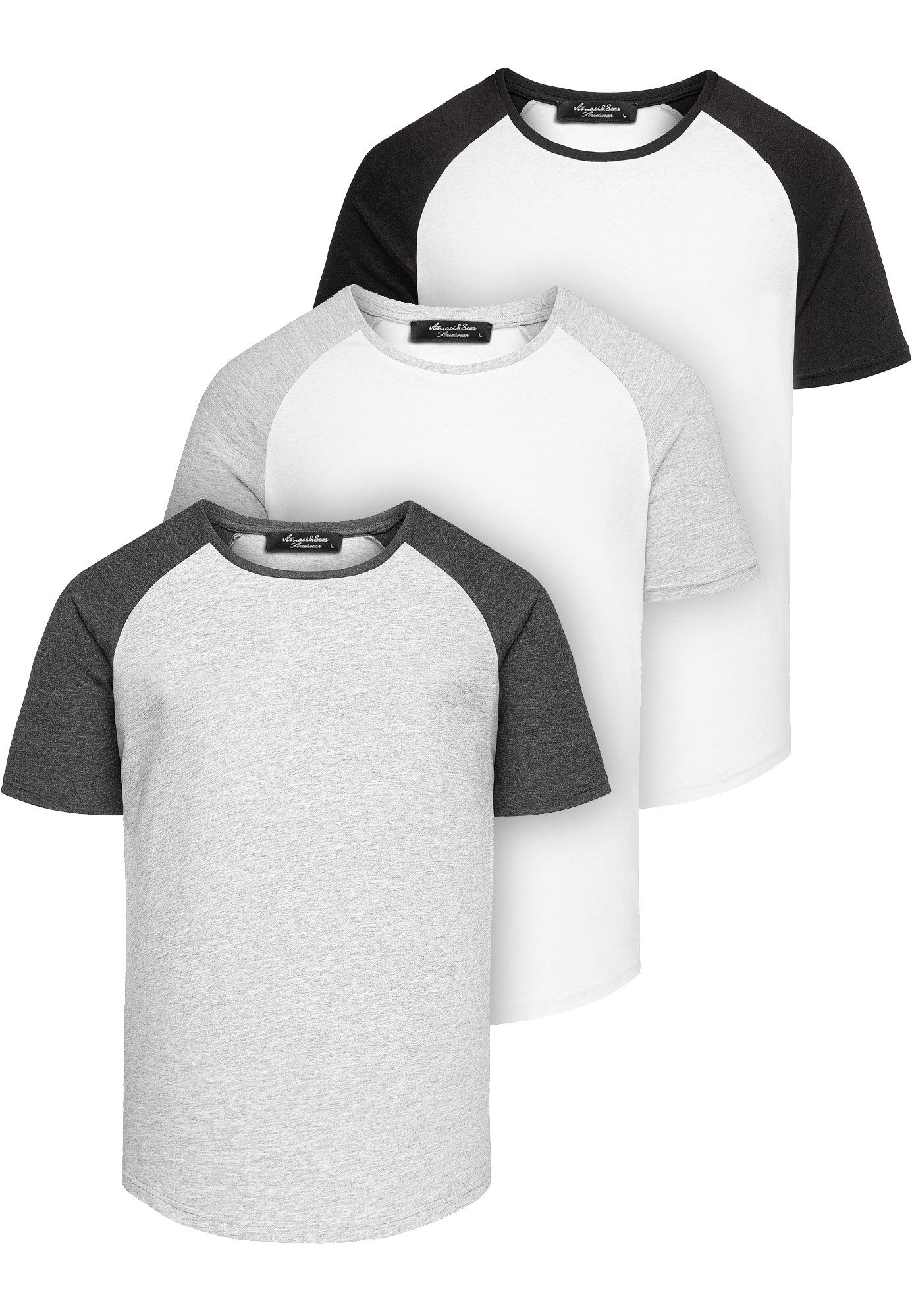 Amaci&Sons T-Shirt 3. OMAHA 3er-Pack T-Shirts günstig online kaufen