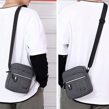 FIDDY Schultertasche Umhängetasche, Crossbody-Tasche, Herren-Schultertasche, (kleine Leinwand-Handytasche, für Herren geeignet für Arbeit, Hochwertige Canvas-Tasche für Herren)