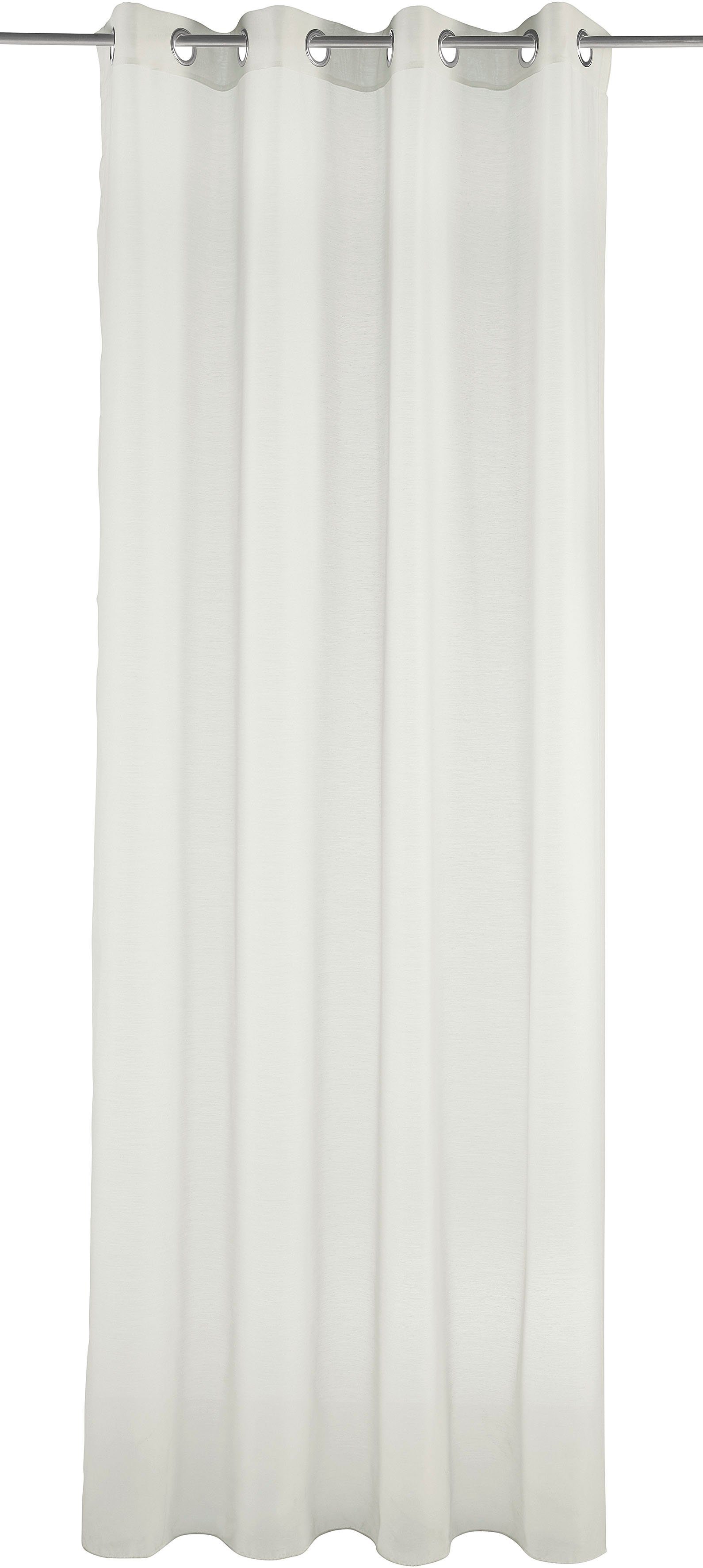 Gardine Batist, Leonique, Ösen transparent creme transparent, (1 Polyester, Größen verschiedene St)