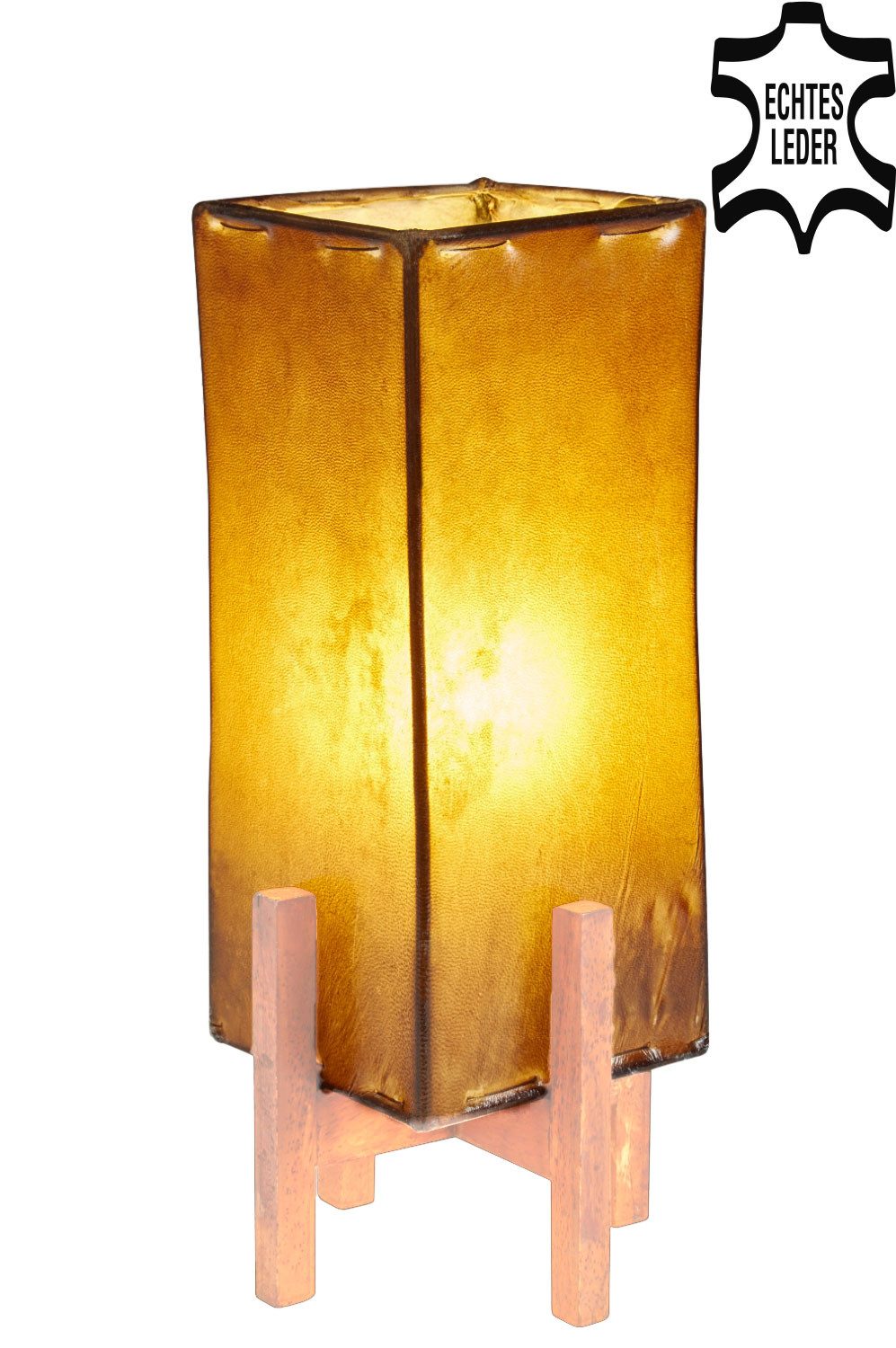 Marrakesch Orient & Mediterran Interior Tischleuchte Lampengestell Janka aus Holz, als Basis für Lampe Janka, Braun 16,5 cm – Bild 4 von 5