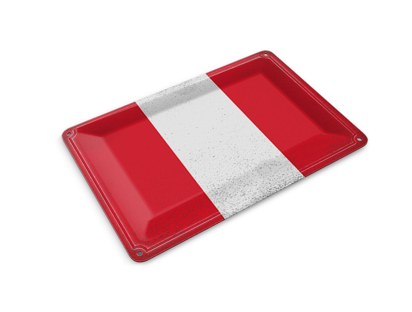 Femer GmbH Postkarte Flagge Peru 14x10cm Flag of Peru Vintage, unfrankiert