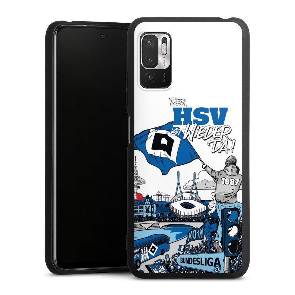 DeinDesign Handyhülle Hamburger SV Offizielles Lizenzprodukt Aufstieg, Xiaomi Redmi Note 10 5G Silikon Hülle Premium Case Handy Schutzhülle