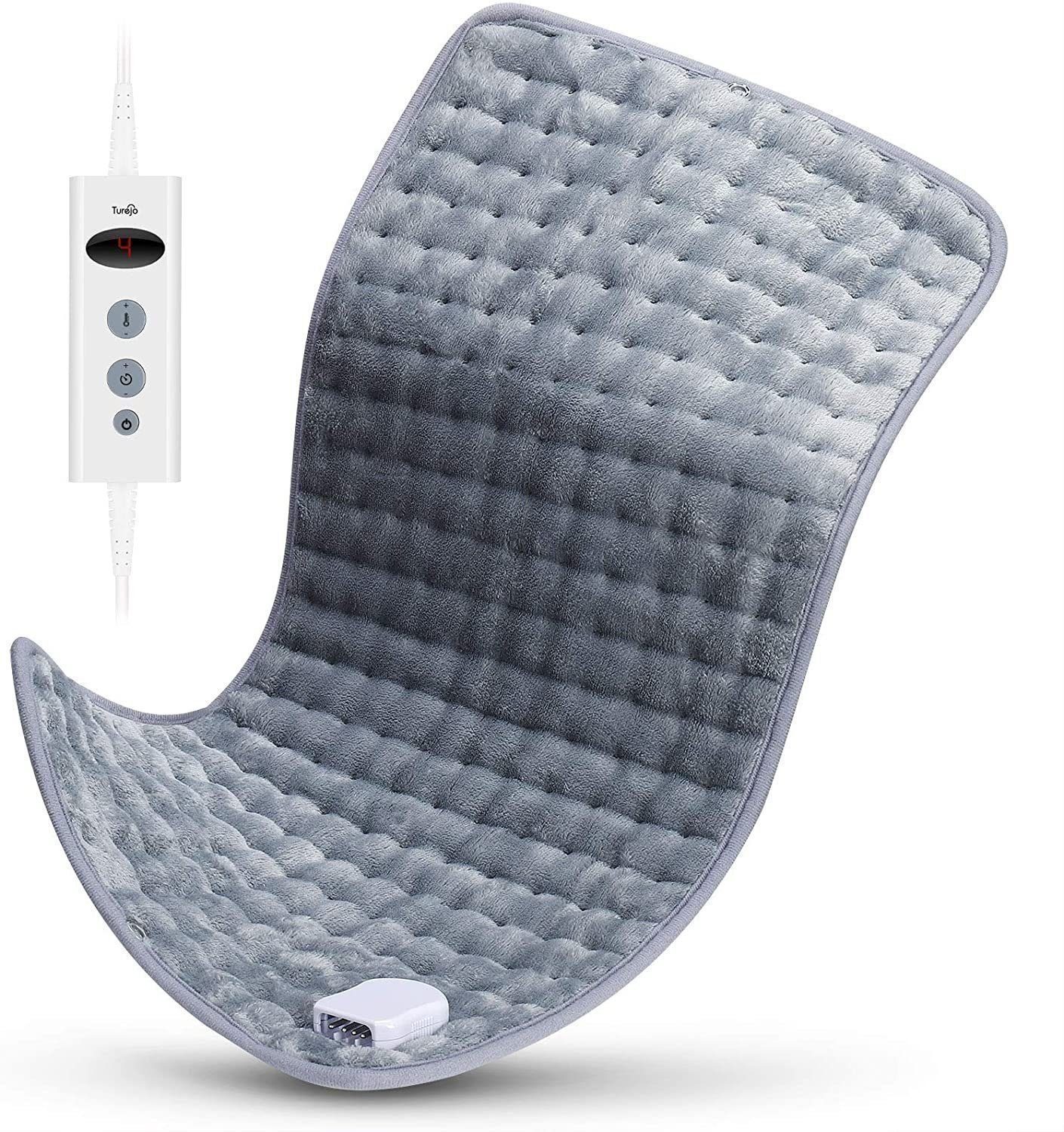 Turejo Heizkissen Elektrisches Heizkissen für alle Körperteile, 30*60cm, Set, 30s Aufheizen, 10 Stufen Heizungseinstellung und Maschinenwaschbar