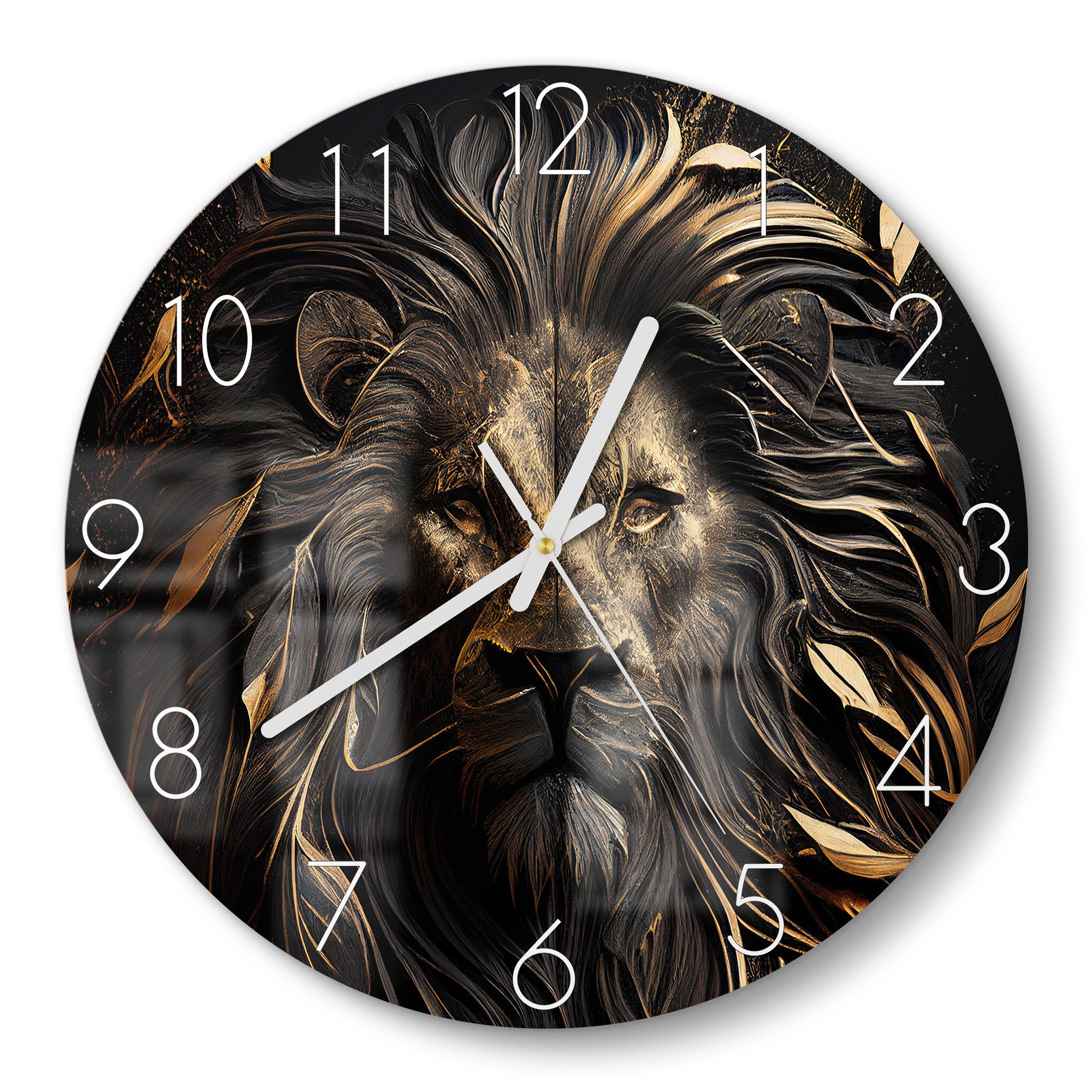 DEQOART Wanduhr 'Goldener Wächter' (Glas Glasuhr günstig online kaufen