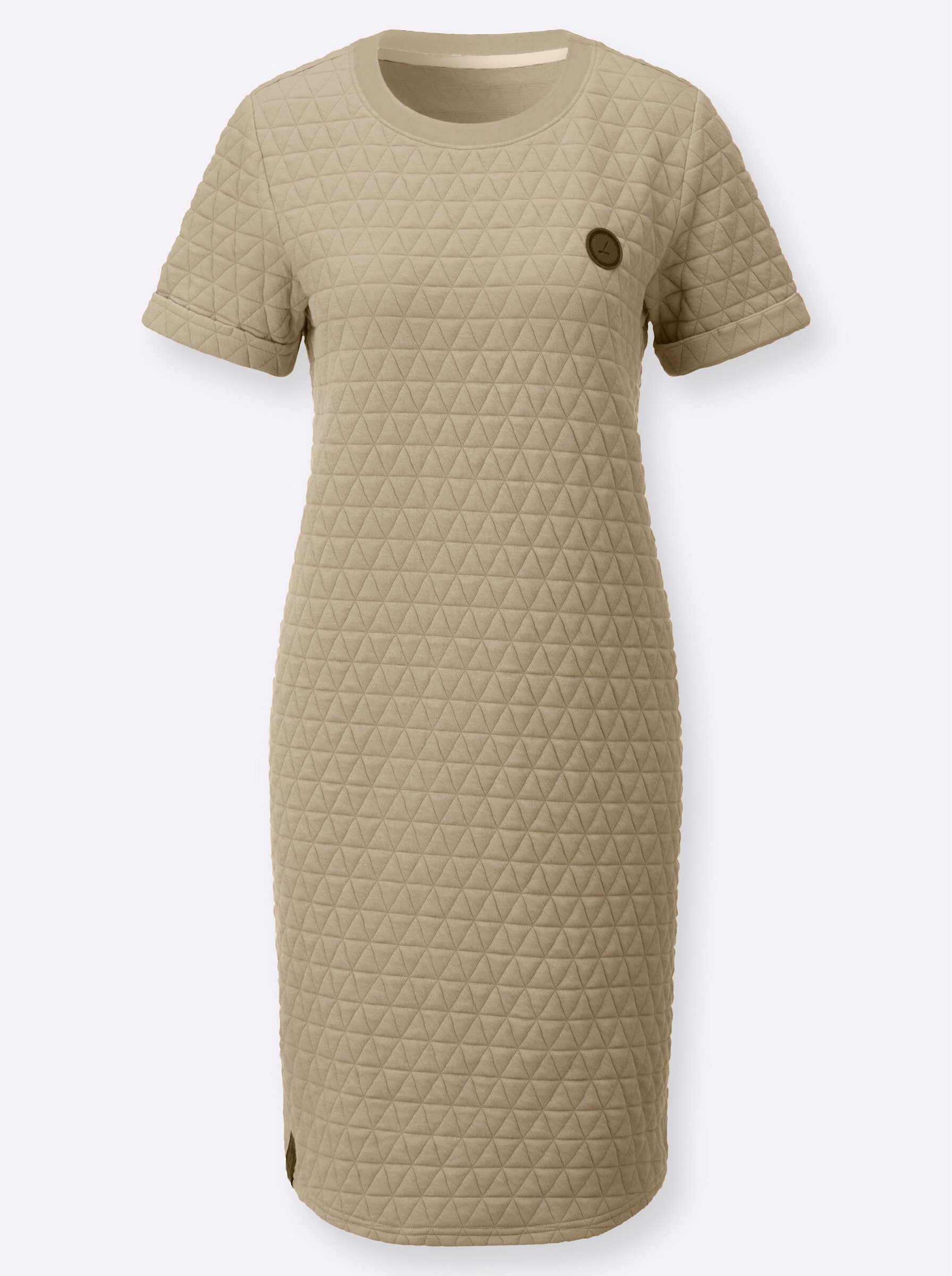 Jerseykleid Jacquard-Kleid Kurzarm