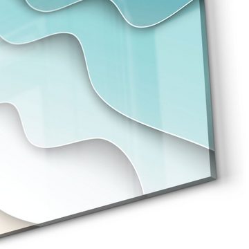 DEQORI Küchenrückwand 'Farbige Papierwellen', Glas Spritzschutz Badrückwand Herdblende