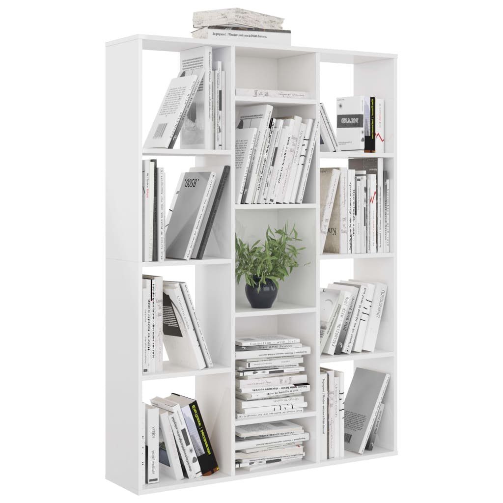cm Raumteiler Hochglanz-Weiß 100x24x140 furnicato Raumteiler/Bücherregal