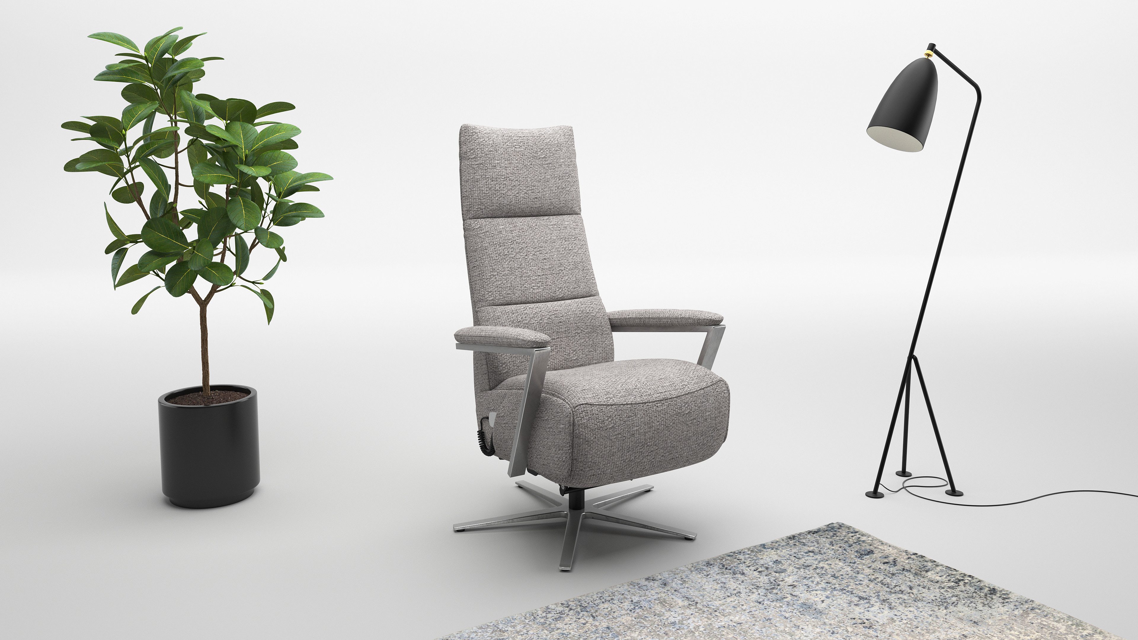 sit&more TV-Sessel Vario Comfort, inkl. Kopfteilverstellung & 360° Drehfunktion, mit Gasdruck, Höhe der Armlehnen 64cm