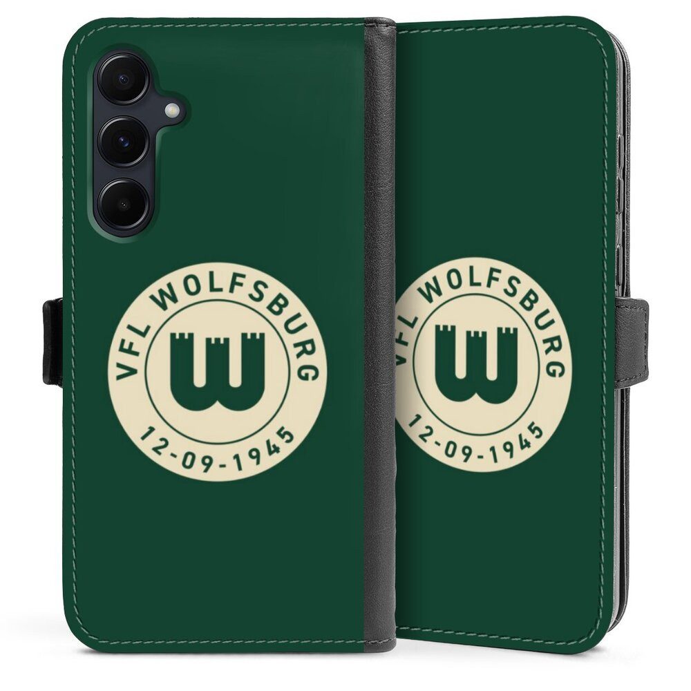 DeinDesign Handyhülle VfL Wolfsburg 80 Jahre Offizielles Lizenzprodukt, Samsung Galaxy A55 5G Hülle Handy Flip Case Wallet Cover