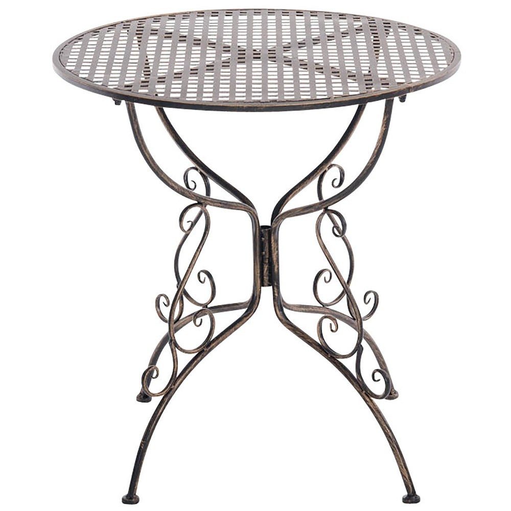 CLP Gartentisch Bistrotisch Beistelltisch Balkontisch (Spar-Set, 1-St., 70 x 70 x 74 cm stabil), Jugendstil, Eisen, antike Patina, Ø 70 cm