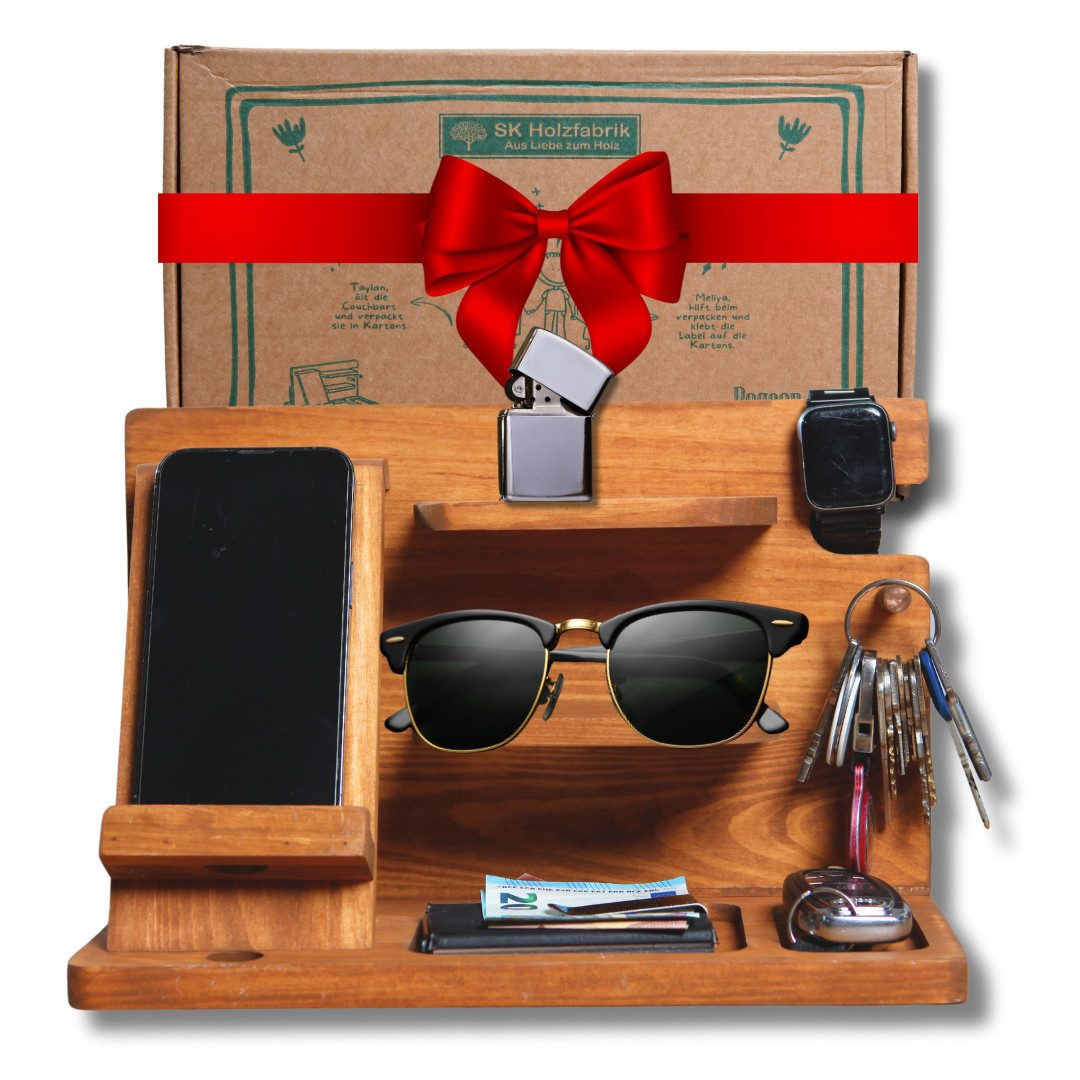 PEGSEN Nachttisch Organizer Schreibtisch - Aufbewahrung aus Holz mit Handyh günstig online kaufen