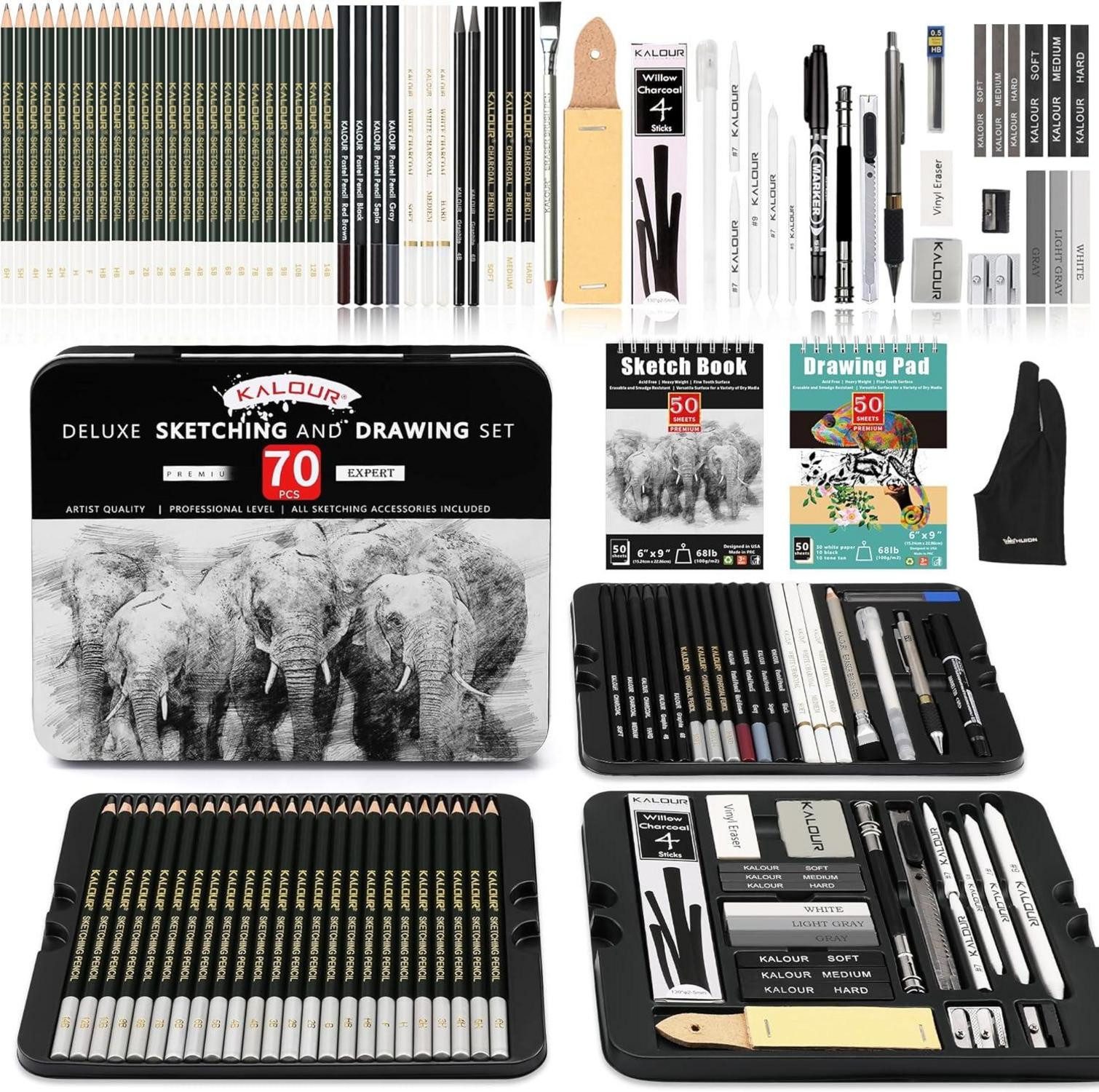 Bleistift 72-teiliges Skizzenzeichnungsstift-Set mit