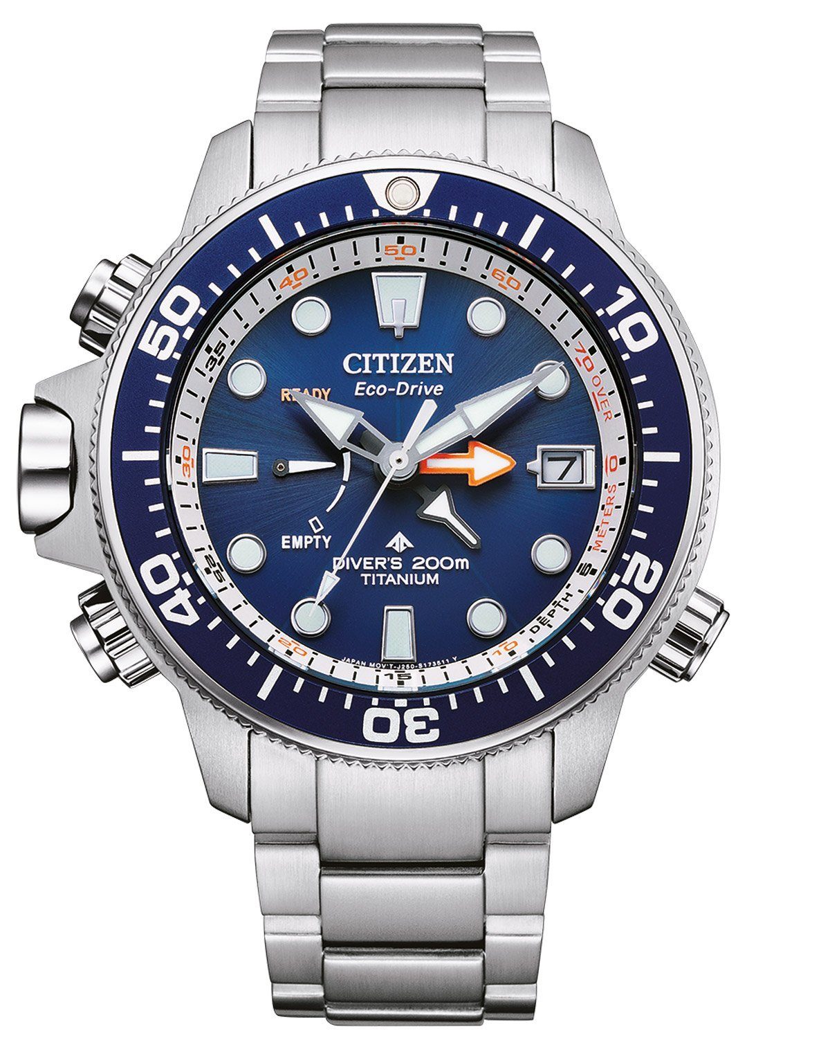 Beliebte Produkte 2024 Citizen Taucheruhr Promaster Herren Eco-Drive Titan/Blau, Uhr für