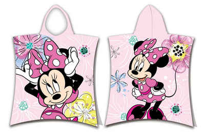 Disney Minnie Mouse Badeponcho Kinder Poncho Minnie Mouse Pink Größe: 50 x 115 cm 100% Baumwolle, Baumwolle, Kapuze, mit Kapuze
