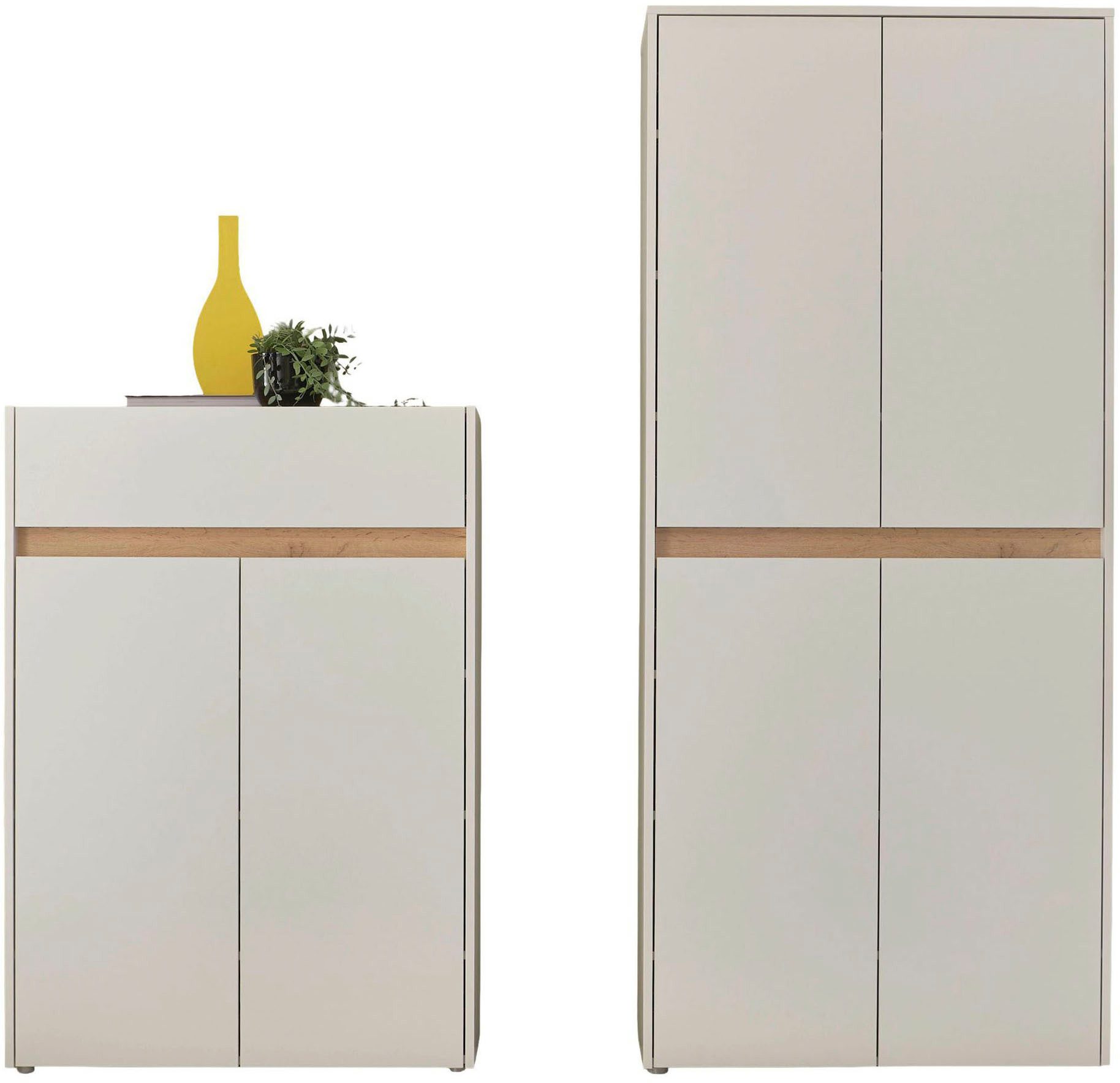 Home affaire Garderoben-Set City/Giron, moderne Garderobe, viel Stauraum, ca. 48 Schuhe, (Set, 2-St), enthält zwei Schuhschränke, ausreichend Stauraum