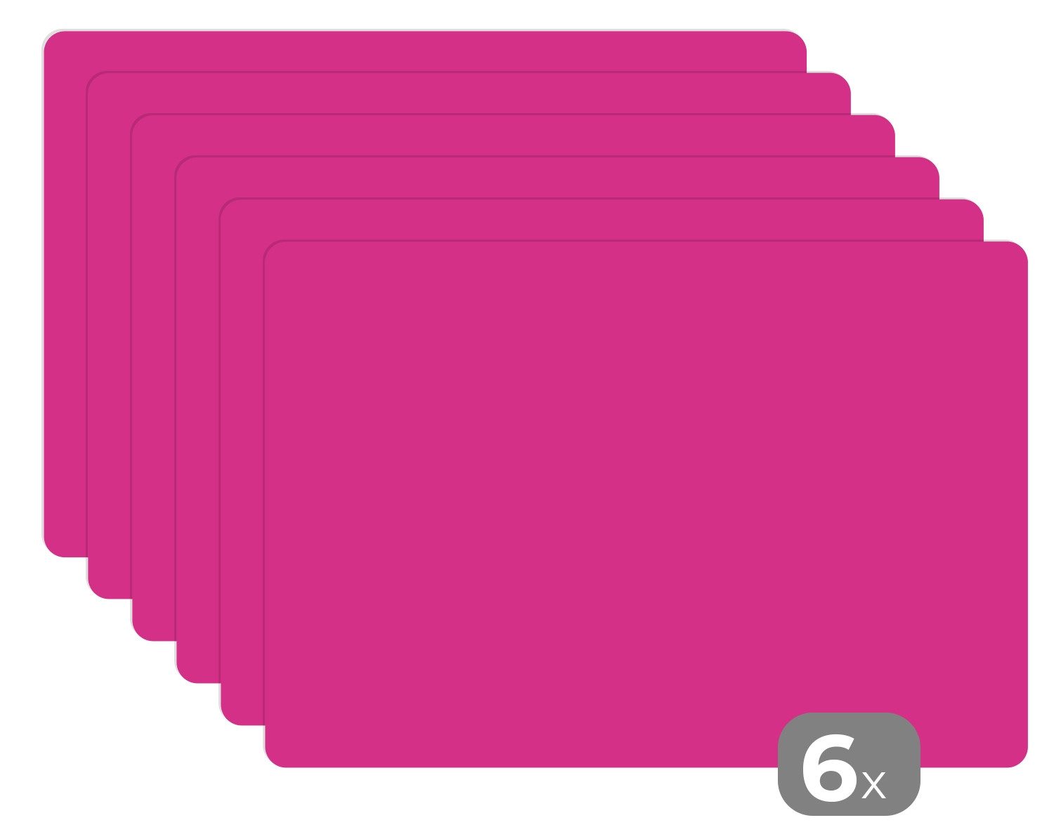 MuchoWow Platzset Fuchsia - Neon - Farben, (6-St), Platzsets, Tischset, Abwaschbar, Tischsets, Platzdeckchen