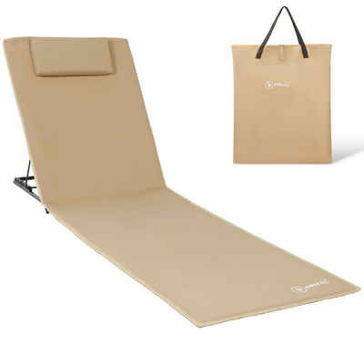 HOMECALL Strandtuch Strandmatte Liegestuhl Strandliege klappbar leicht, Gepolsterte Textilene, Schnell Trocknet, 6 fach verstellbarer, mit Tasche, 200x60cm