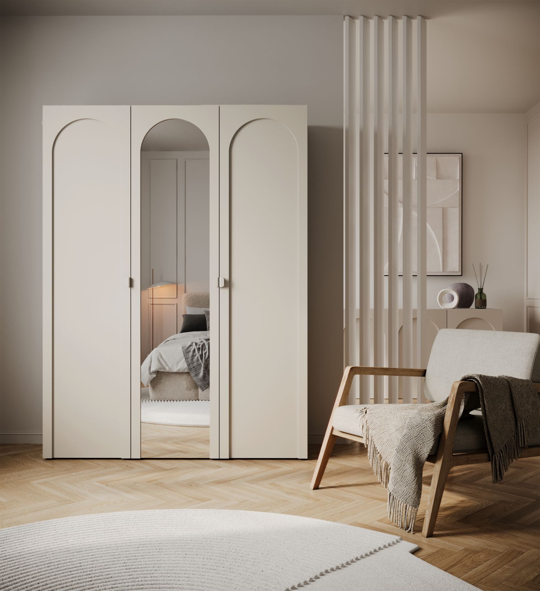 Selsey Kleiderschrank ARKADIA Schrank in Kaschmirgrau matt, mit/ohne Spiegel, 100 oder 150 cm