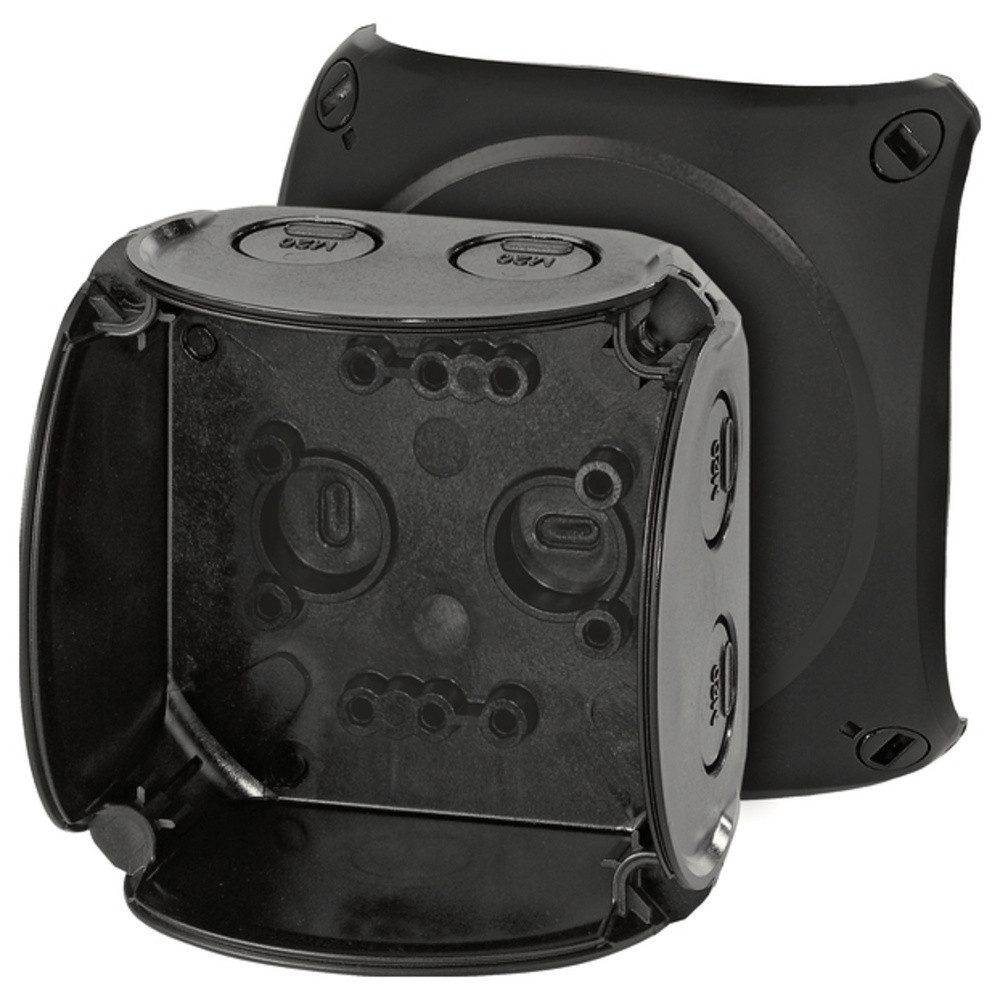 HENSEL Verteilerbox Hensel 62000042 Abzweigkasten (L x B x H) 62 x 93 x 93 mm Schwarz IP66