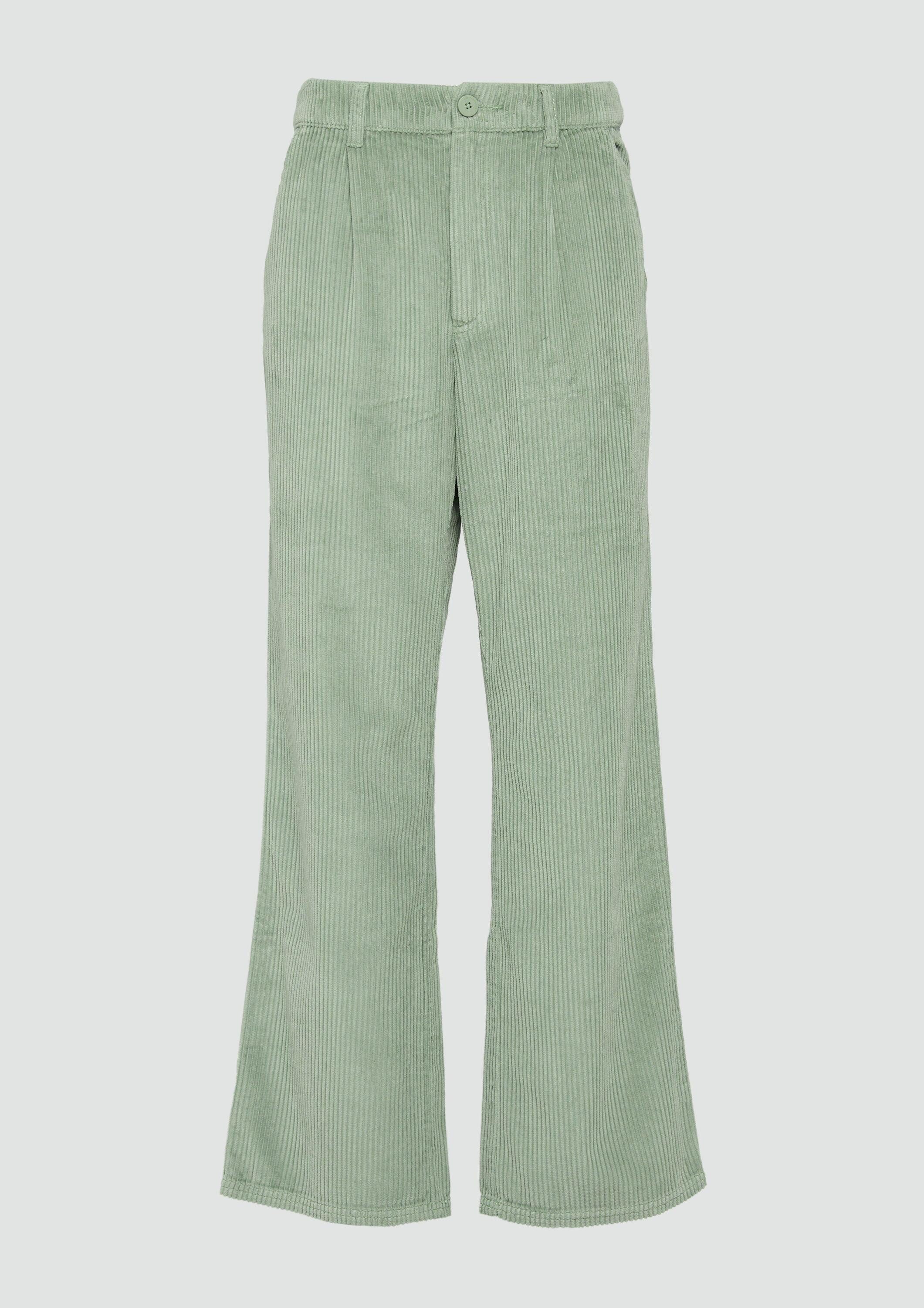 QS Chinos Hose Cordhose mit Straight Leg und Bundfalten
