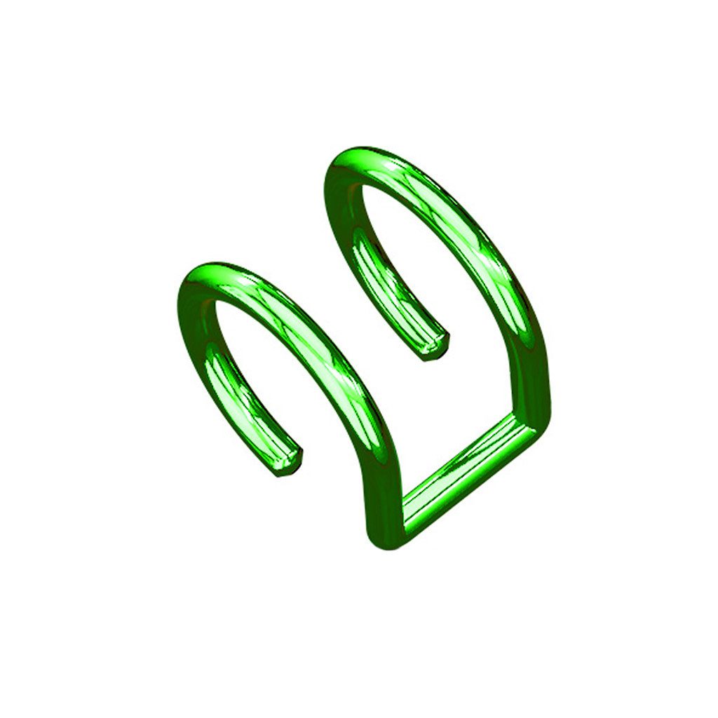 Taffstyle Ohrklemme Doppel Ear Cuff Fake Piercing Ohrklemme Cartilage Knorpel Grün (Piercing Hoop Ring Clip On Schmuck), Piercing Сережки Ohrklemme Ear Cuff Ohrmanschette Fake Ohr