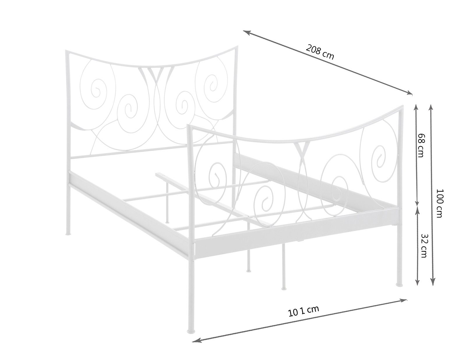 loft24 Metallbett Isabelle, Bett Bettgestell Landhaus günstig online kaufen