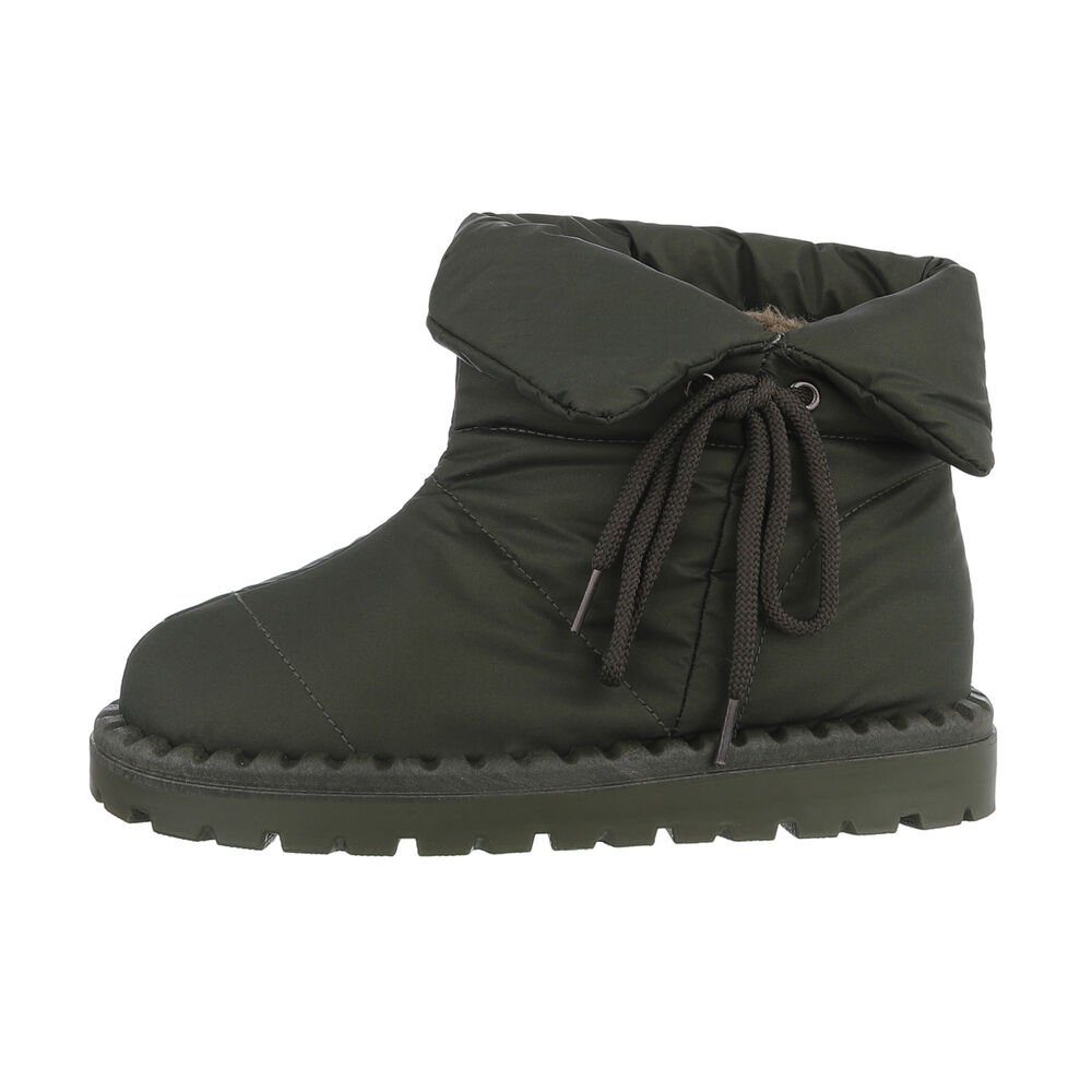 Ital-Design Damen Snowboots Freizeit Snowboots Flach Flache Stiefeletten in Grün