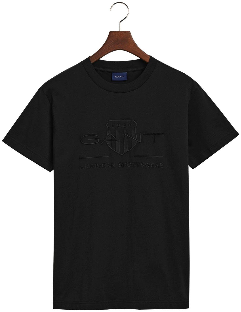 mit der Brust Logostickerei PRIDE auf T-Shirt schwarz D.1 GANT PIQUE Gant