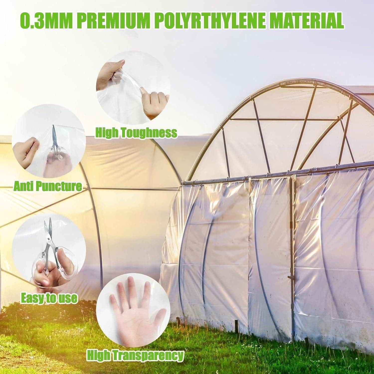 LuxusKollektion Abdeckhaube 2x3m Transparente Gewächshausfolie Extra Dick Reißfest Gartenfolie