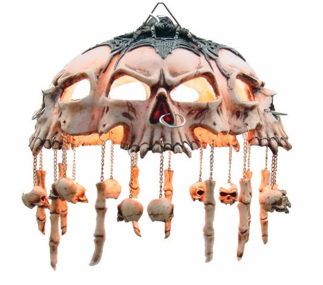 Vogler Dekofigur Außergewöhnliche Deckenlampe mit Totenschädeln - 30 x 33 x 33 cm Skull