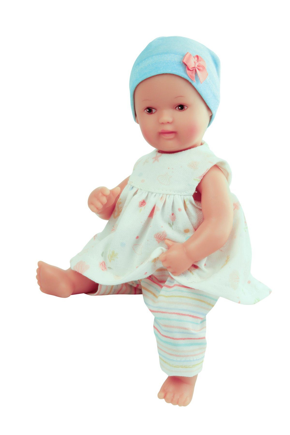 Schildkröt Babypuppe Babypupe -Mein 1. Baby 28 cm mit braunen Malaugen, aus Vollvinyl