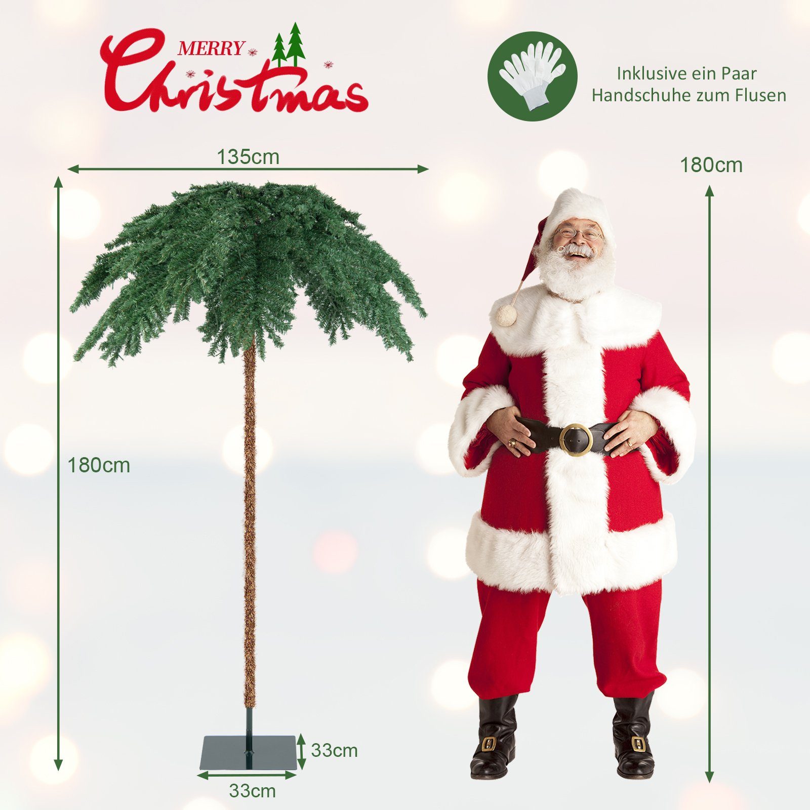 Zweigspitzen, Künstlicher 250 813 LED mit COSTWAY Weihnachtsbaum, warmweißen