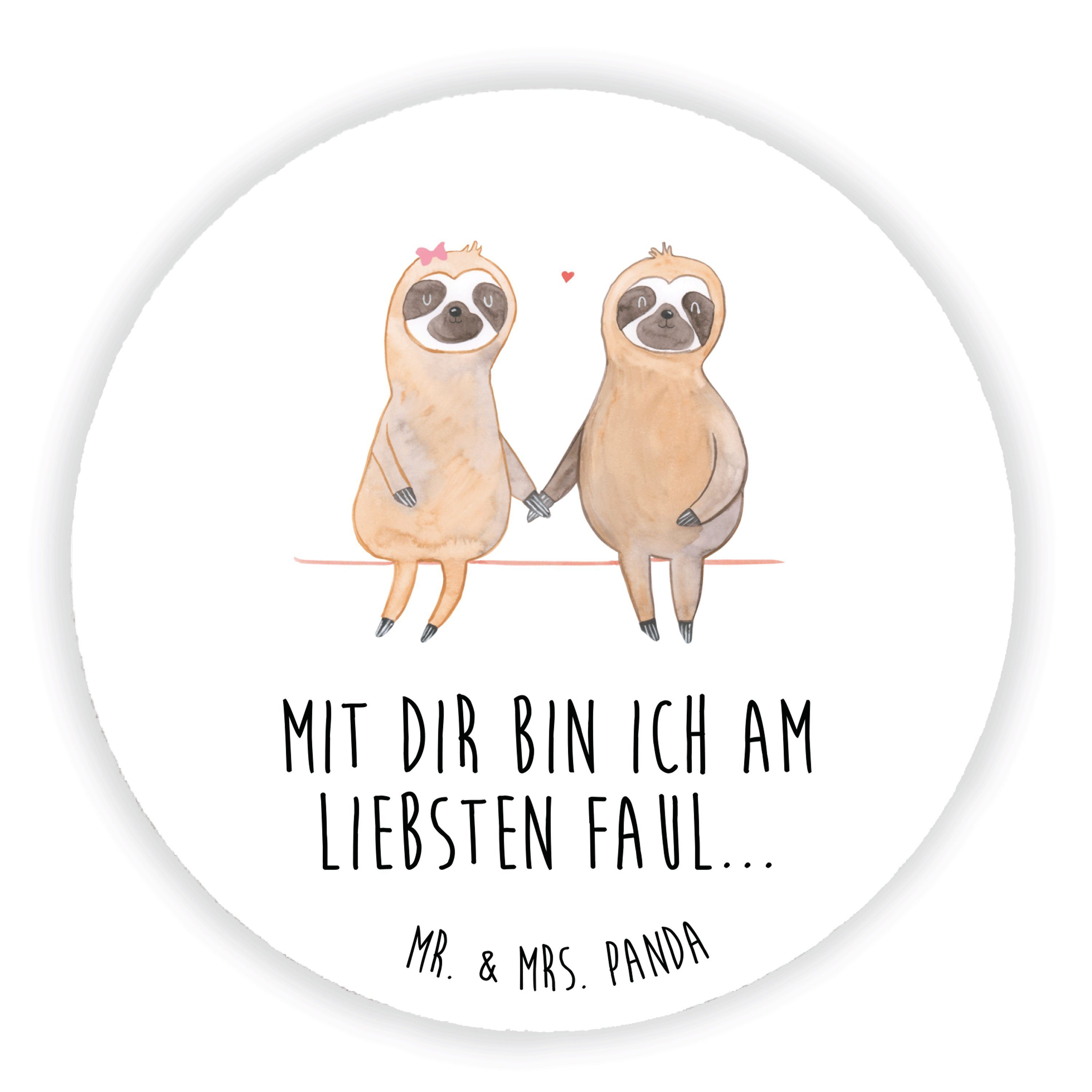 Mr. & Mrs. Panda Magnet Faultier Pärchen - Weiß - Geschenk, Lieblingstier, Liebe, Kühlschrank (1-St), Stilvoll & Persönlich