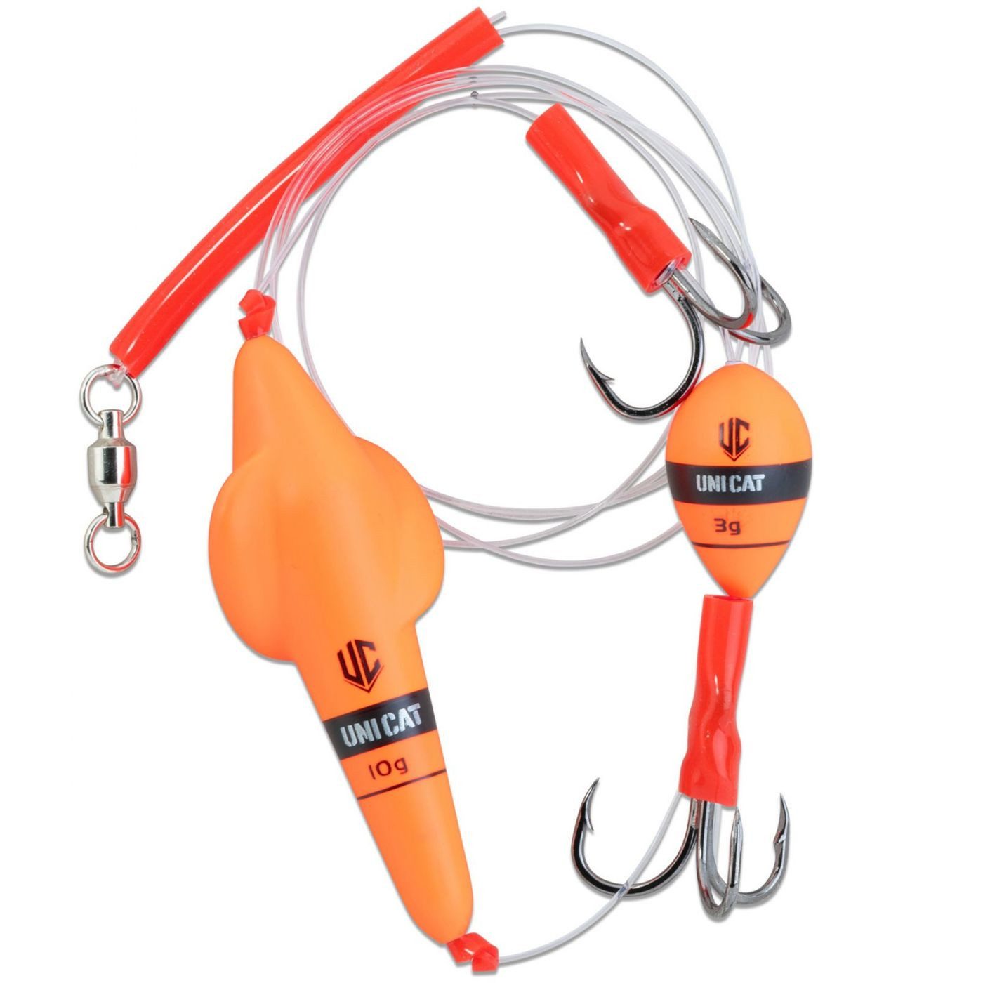 Wallerhaken UNI CAT Rotating Worm Rig 10g - Montage zum Wallerangeln