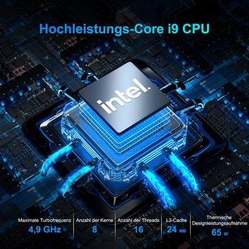 GEEKOM Fun11 Mini-PC (Intel Core i9 11900KB, Intel UHD-Grafik 750, 32 GB RAM, 1000 GB SSD, Gaming-Desktop-Computer und NUC mit Grafikkarten, Windows 11 Pro)