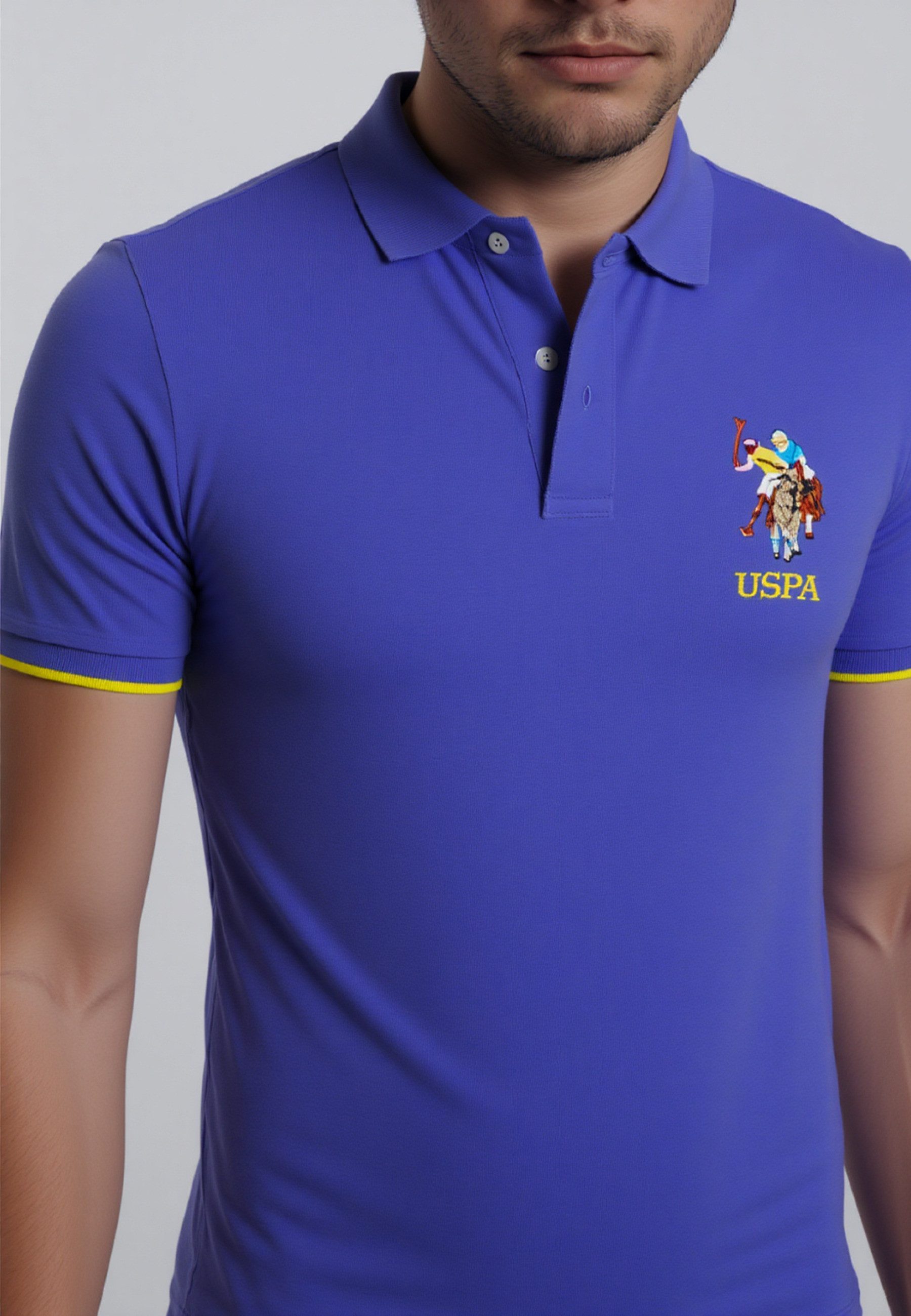 U.S. Polo Assn. Poloshirt Poloshirt Kurzarmshirt bunter Poloreiter (1-tlg., 1)