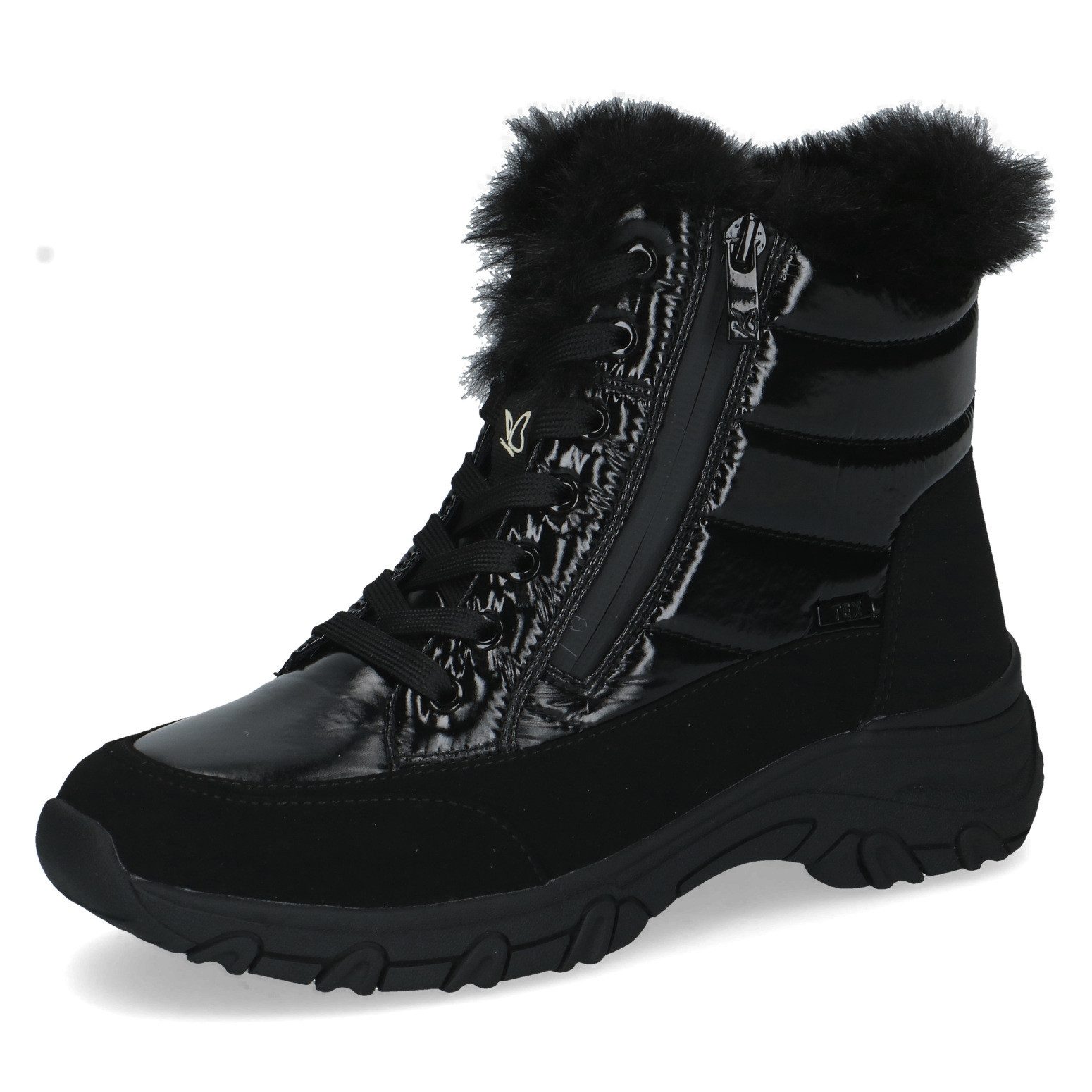 Caprice Winterboots Winterstiefelette, Snow-Boots mit Steppnähten und Fellimitat-Kragen