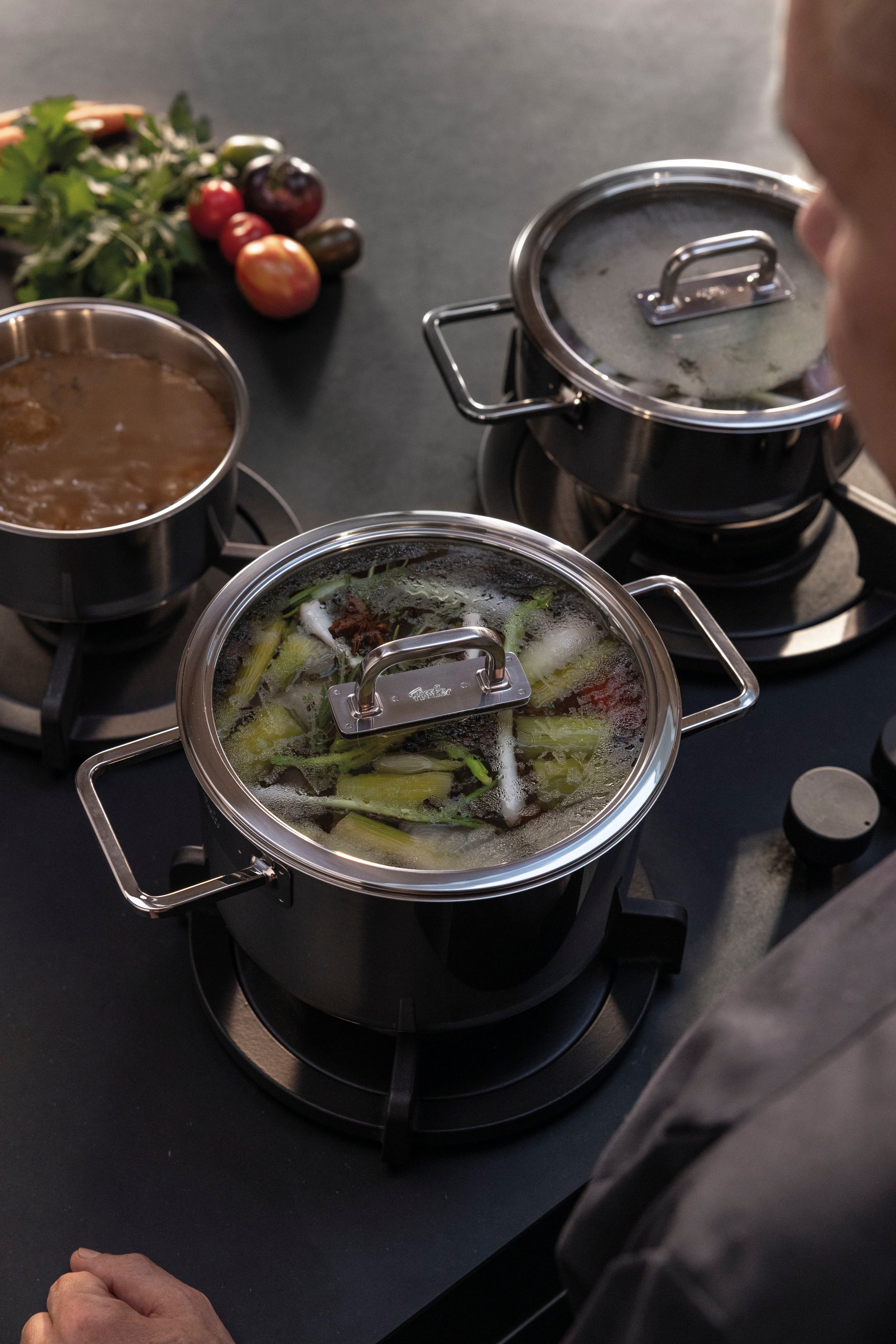 Fissler Kochtopf Viseo® Pro, Edelstahl 18/10 (1-tlg), Edelstahl-Kochtopf mit Glasdeckel und Superthermic Boden