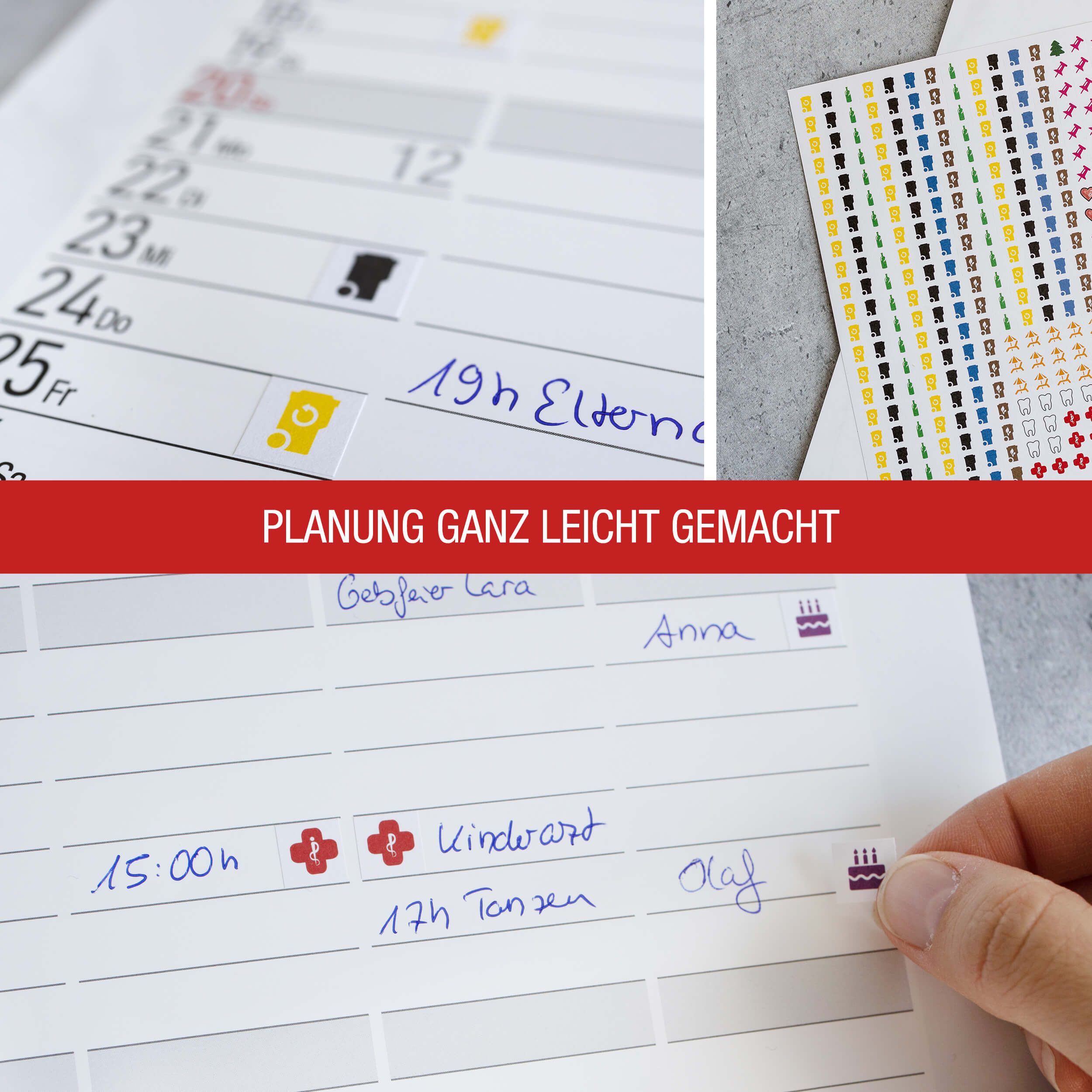 TOBJA Wandkalender Sticker Aufkleber Set für Kalender Mülltonne, 560 Kalendersticker Optimal für Müllkalender, Familienkalender, Planer – Bild 4 von 5