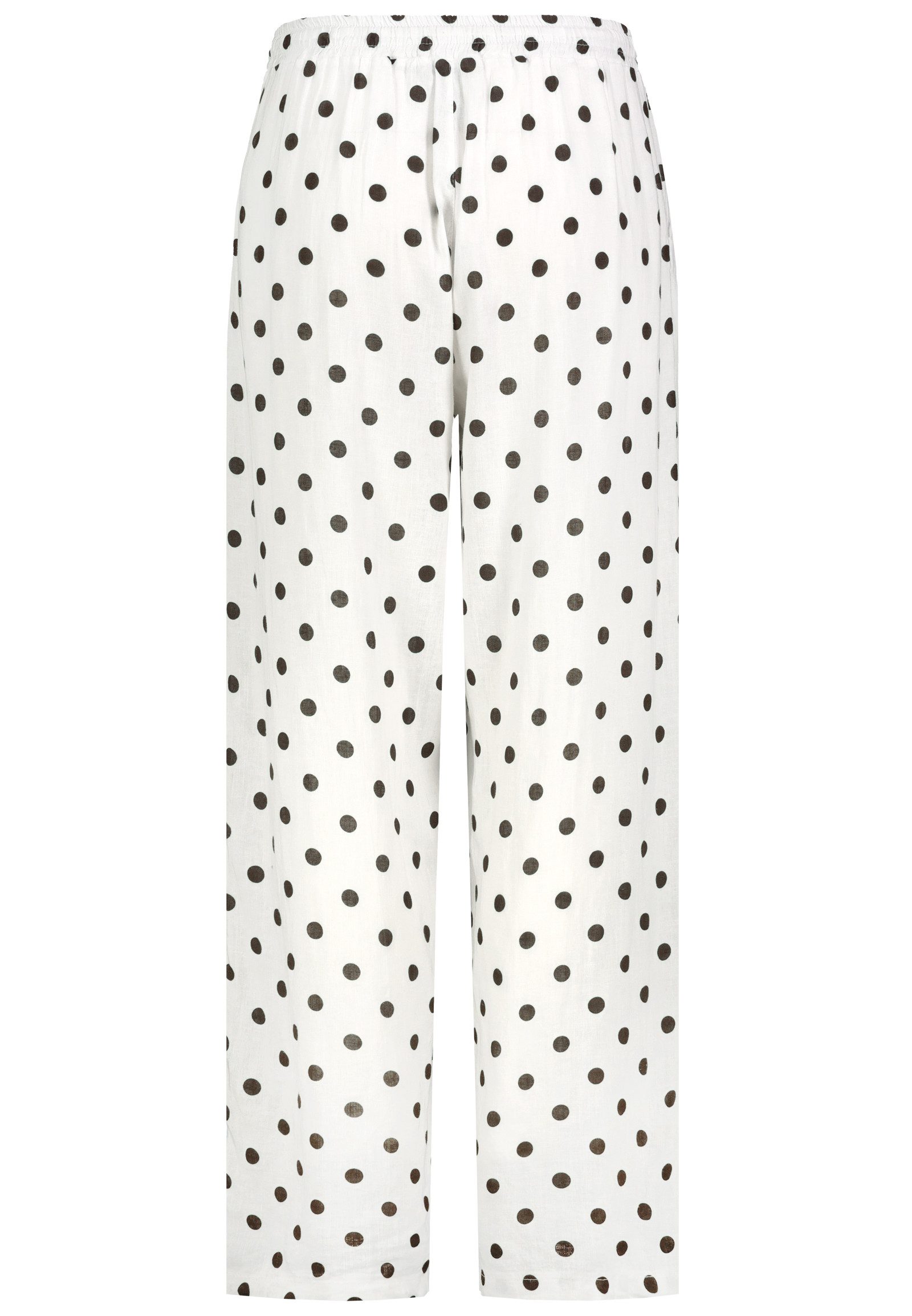 SUBLEVEL Stoffhose Damen Stoffhose aus Leinen-Mix Polka-Dot Design, Eingrifftaschen