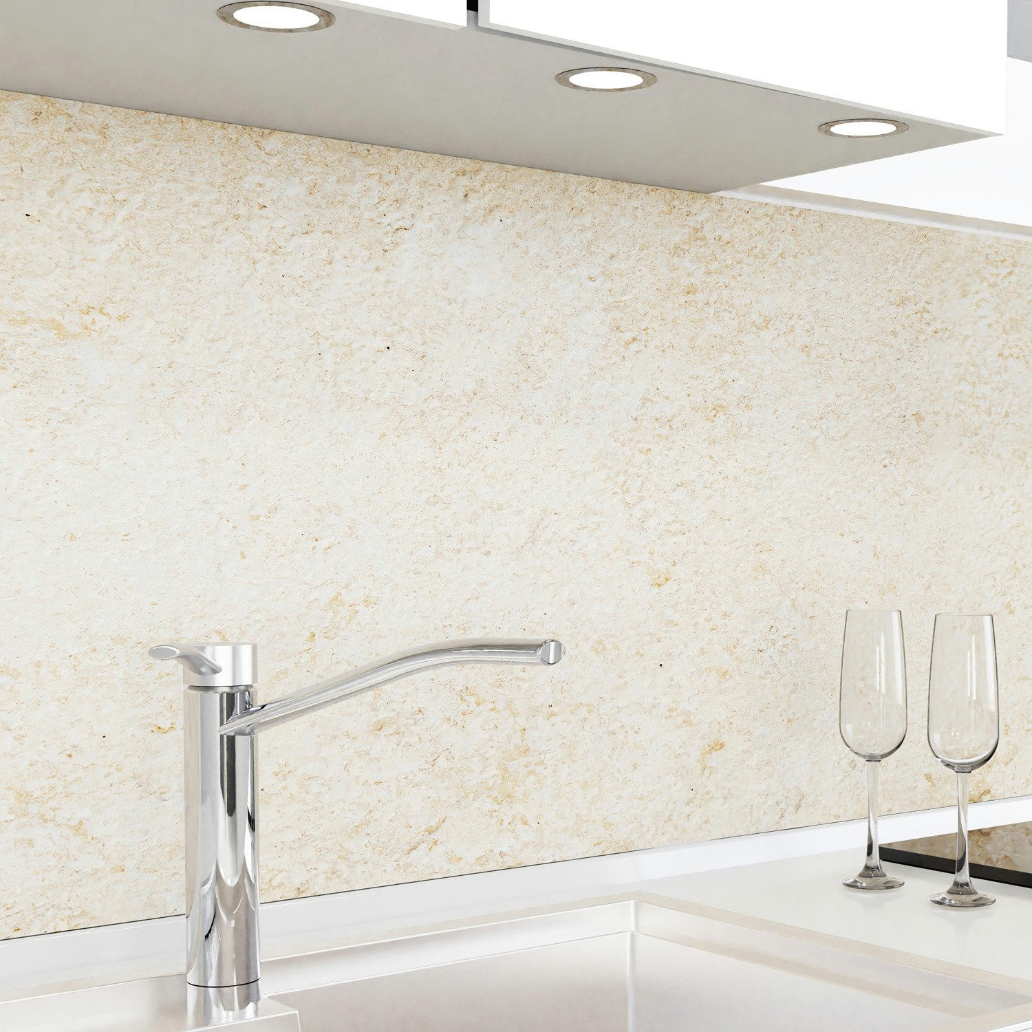 danario Küchenrückwand Folie selbstklebend - Matt - Spritzschutz Küche - versteift & robust