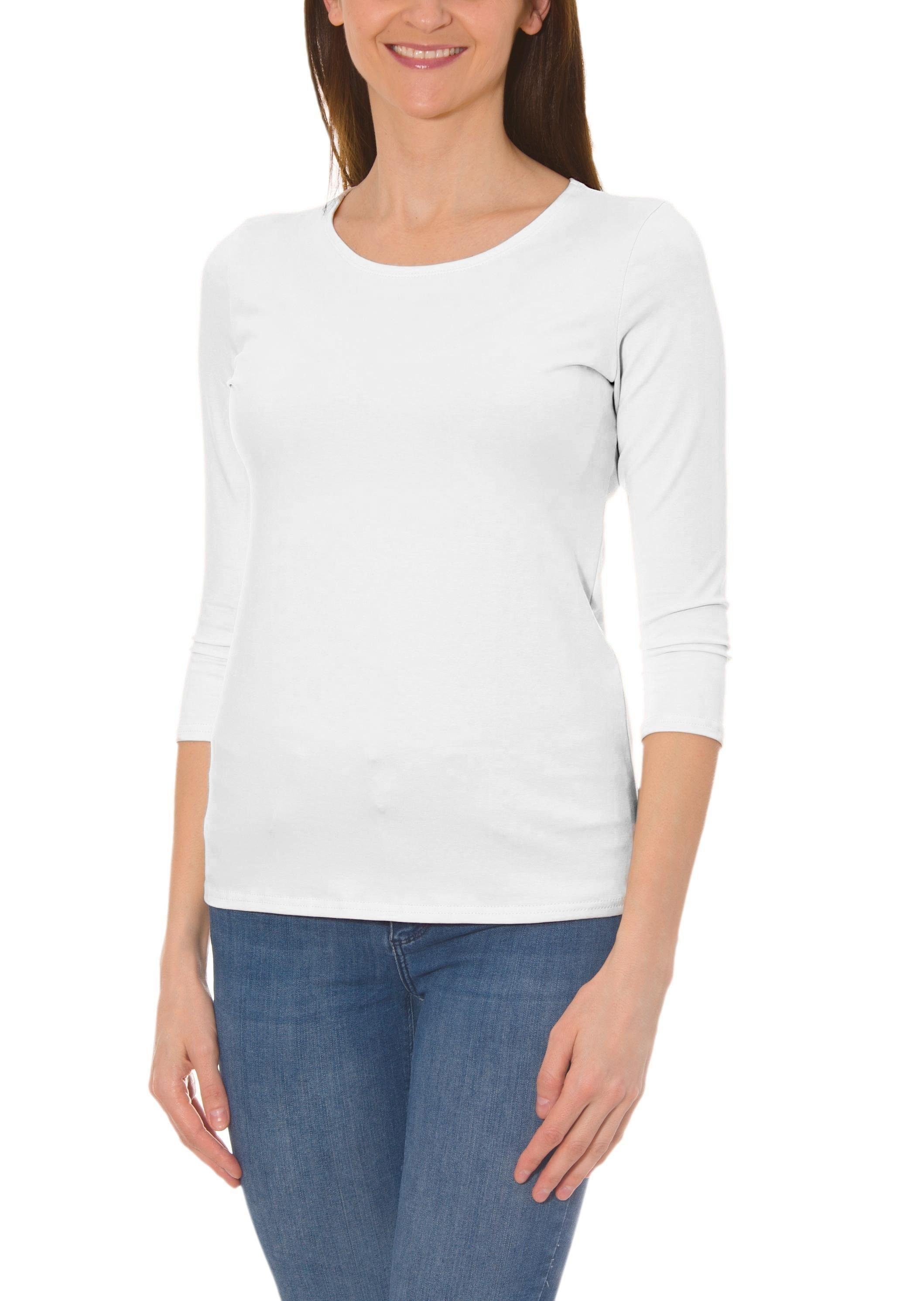 Longshirt Alkato Damen Shirt 3/4 Arm mit Rundhals