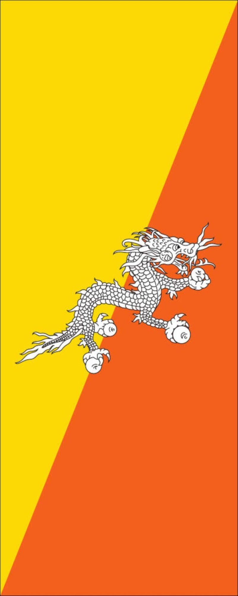 flaggenmeer Flagge Flagge Bhutan 110 g/m² Hochformat