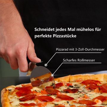 KÜLER Pizzaschneider Pizzaschneider aus Edelstahl,Käsespachtel,Backwerkzeug,Küchen-Pizzarad