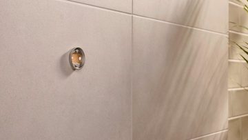 tesa Seifenspender MOON Wandseifenspender ohne Bohren - 17,1 cm : 7 cm : 11,9 cm, (Packung, 1-tlg), selbstklebender Flüssigseifenspender - schwarz