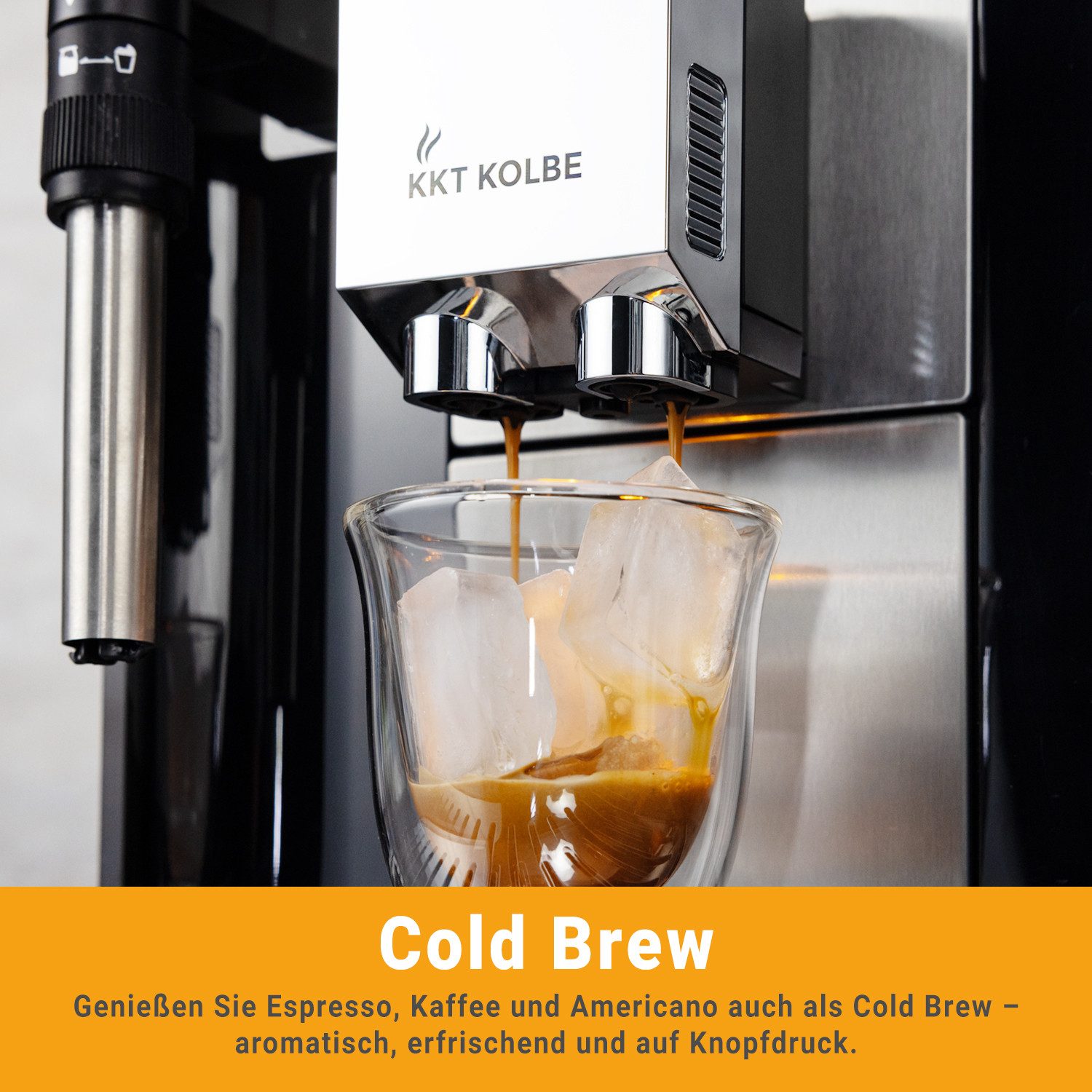 KKT KOLBE Kaffeevollautomat Pure, Automatische Reinigung, 2 Tassen-Funktion, 4 Kaffeespezialitäten