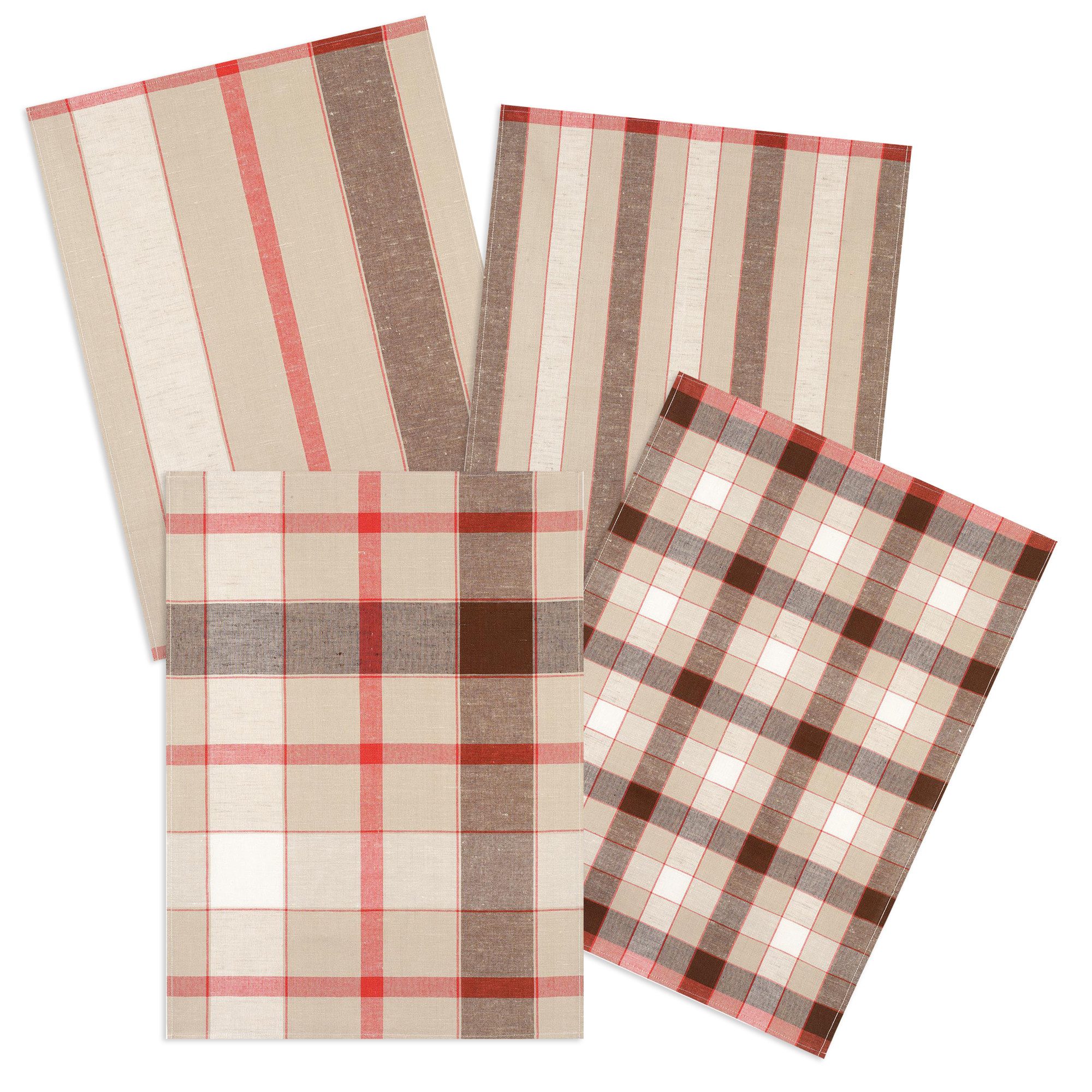 Kracht Geschirrtuch Streifen Karo, (Set, 4-tlg., günstig online kaufen