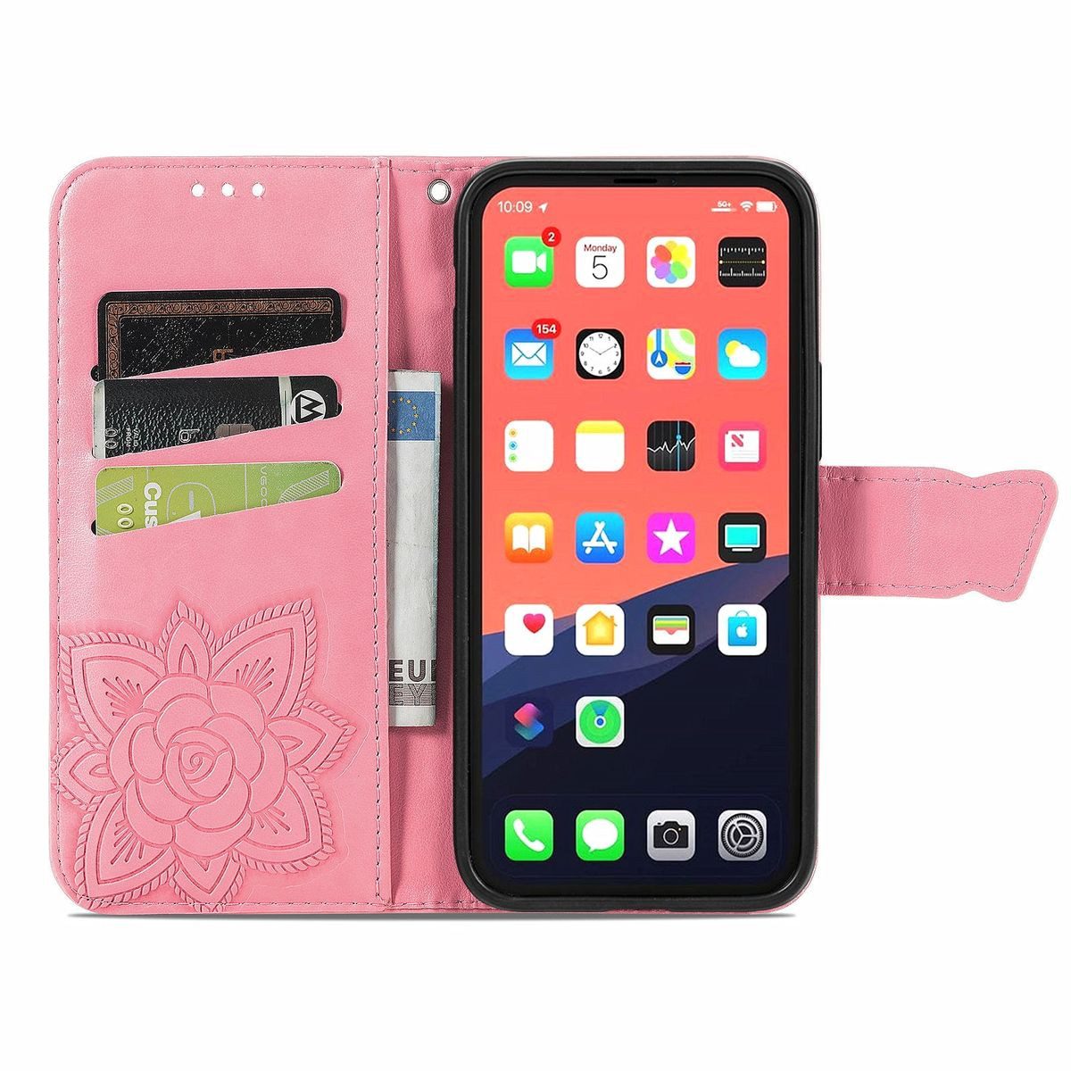 König Design Handyhülle Apple iPhone 13 mini, Schutzhülle Schutztasche Case Cover Etuis Wallet Klapptasche Bookstyle