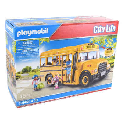 Playmobil® Spielbausteine Playmobil 70983 City Life Schulbus mit Licht und Stoppschild, (70983)