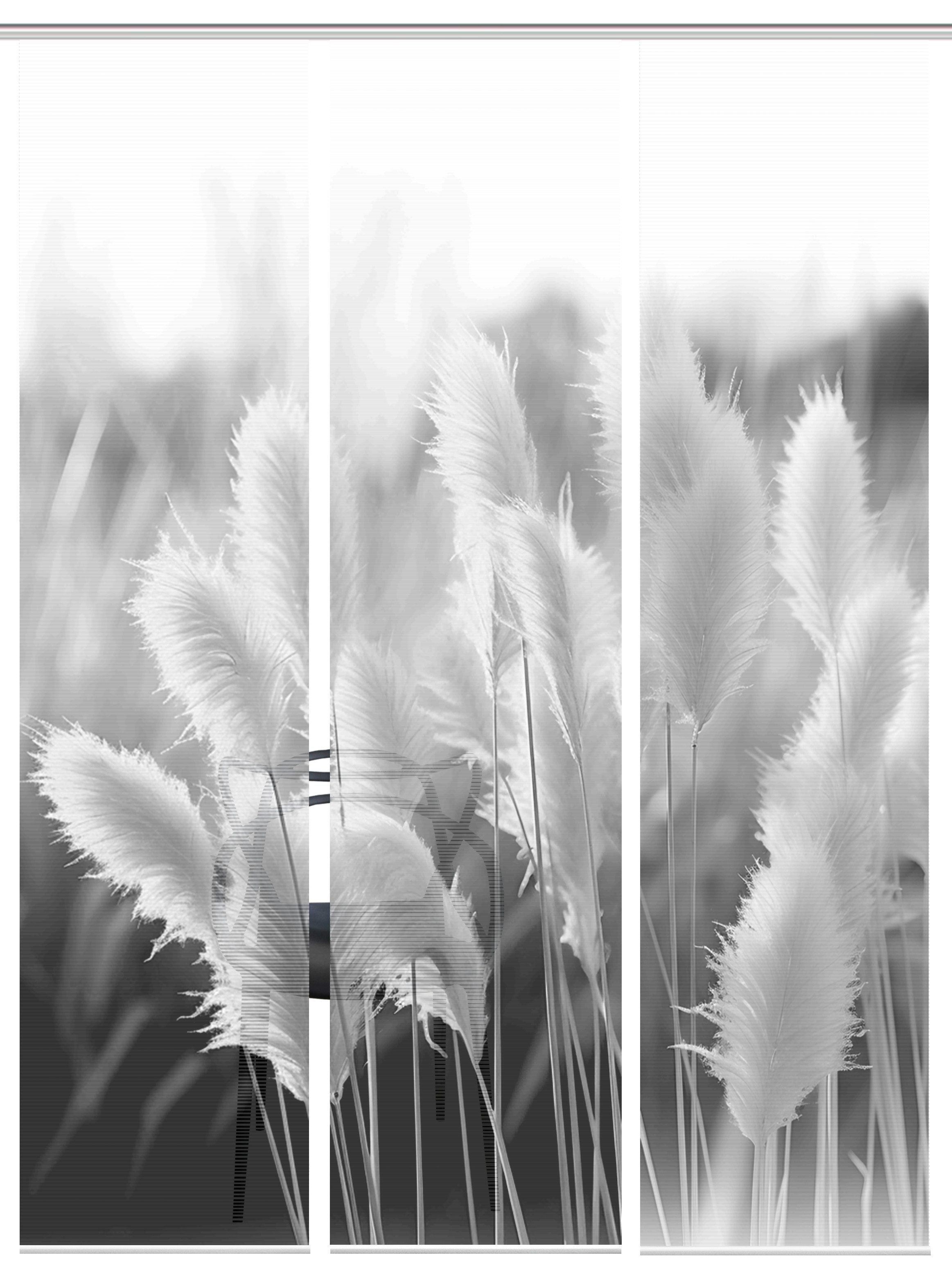 Vision Schiebegardine DINORA 3ER SET (3 St), Paneelwagen, halbtransparent, SET SCHIEBEVORHANG, BAMBUS, DIGITALDRUCK